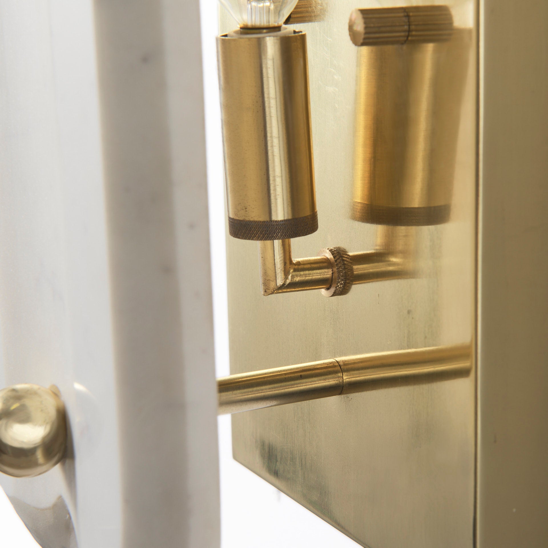 Stein Gold W/ White Marble Shade Wall Sconce