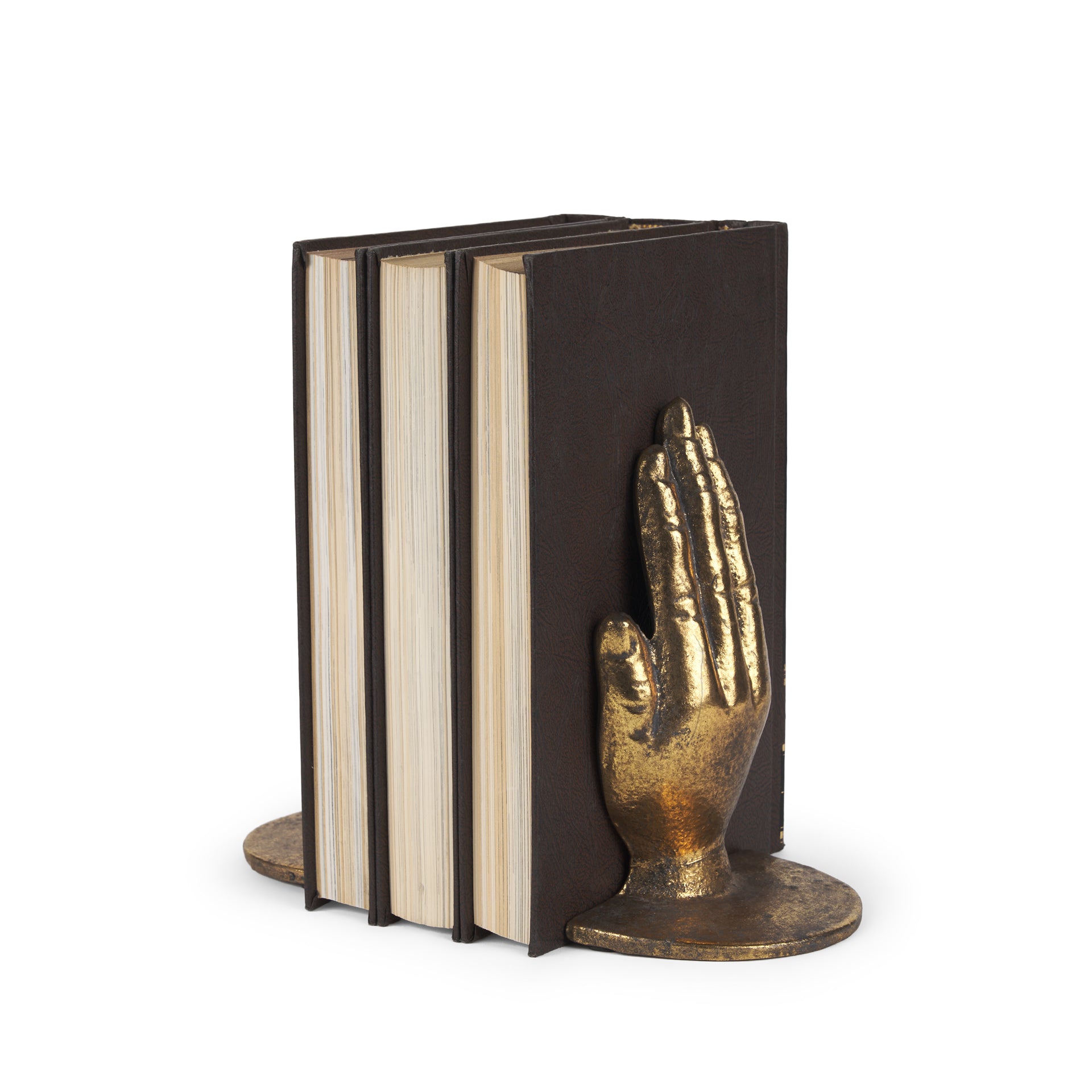 Praying Hands Gold Cast Iron Book Ends