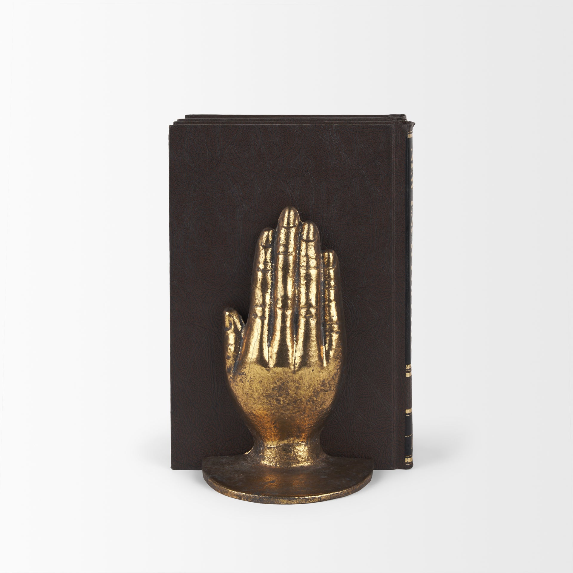 Praying Hands Gold Cast Iron Book Ends