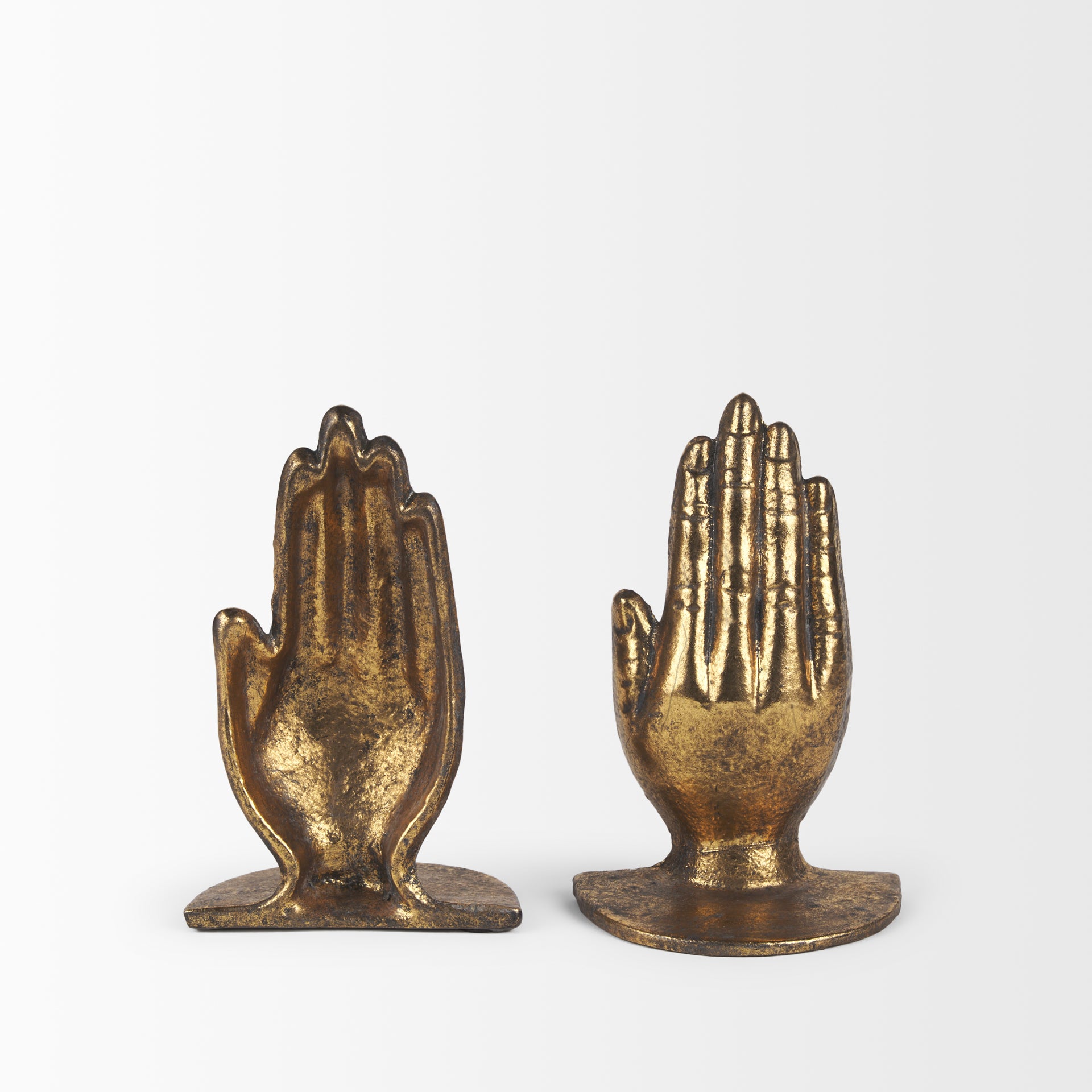 Praying Hands Gold Cast Iron Book Ends