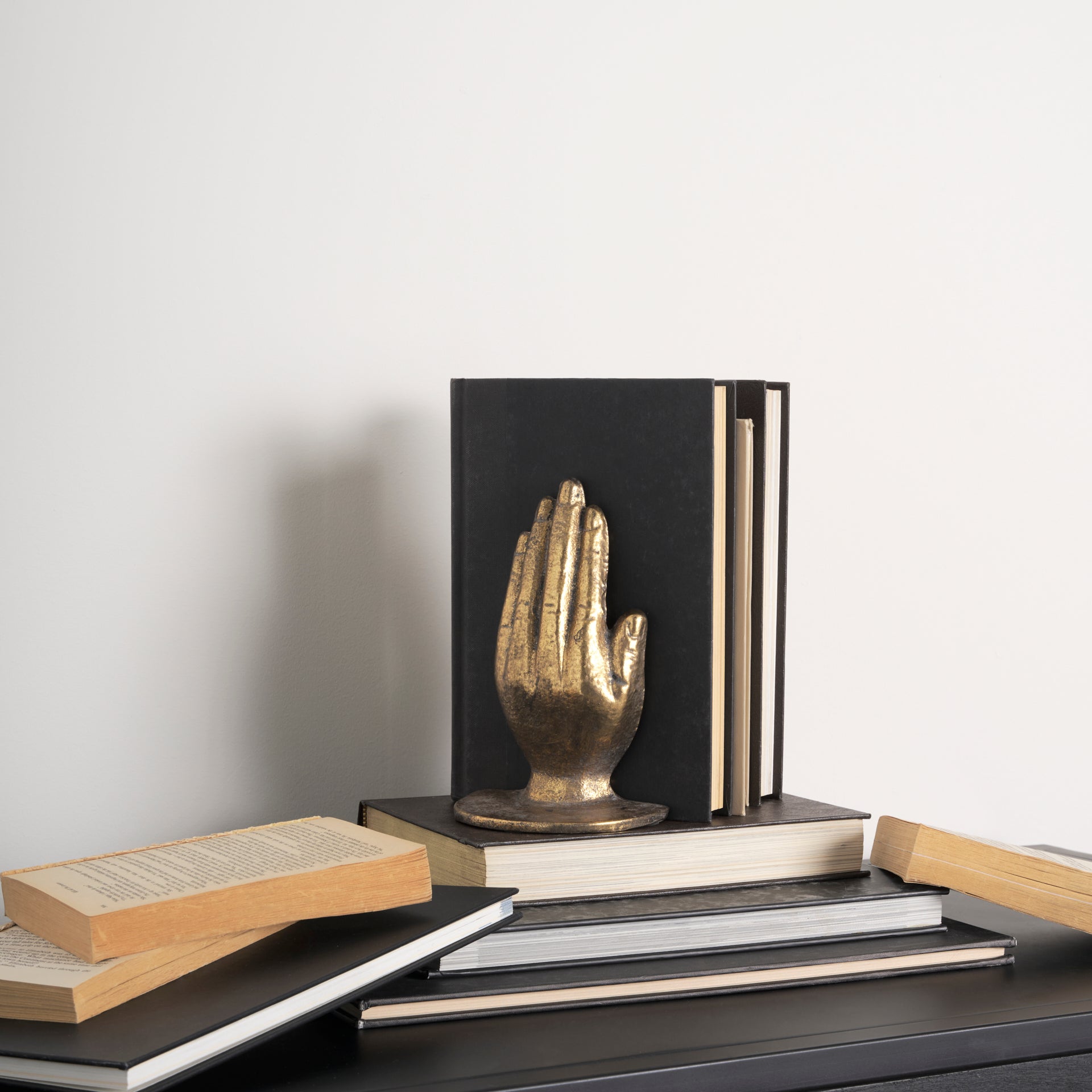 Praying Hands Gold Cast Iron Book Ends