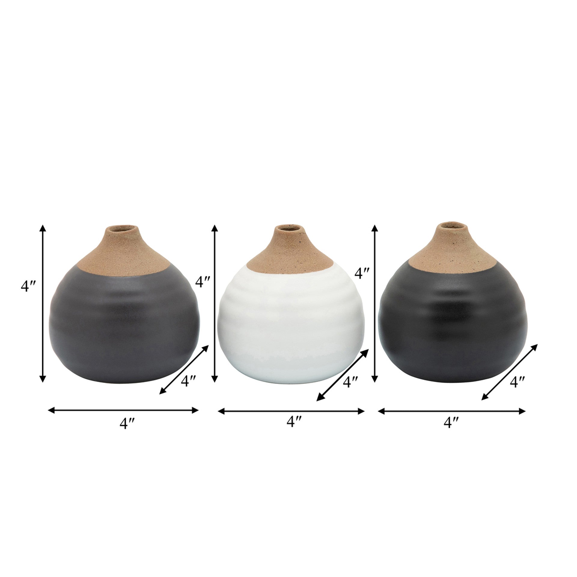 Matte Bud Vase, Black & Grays