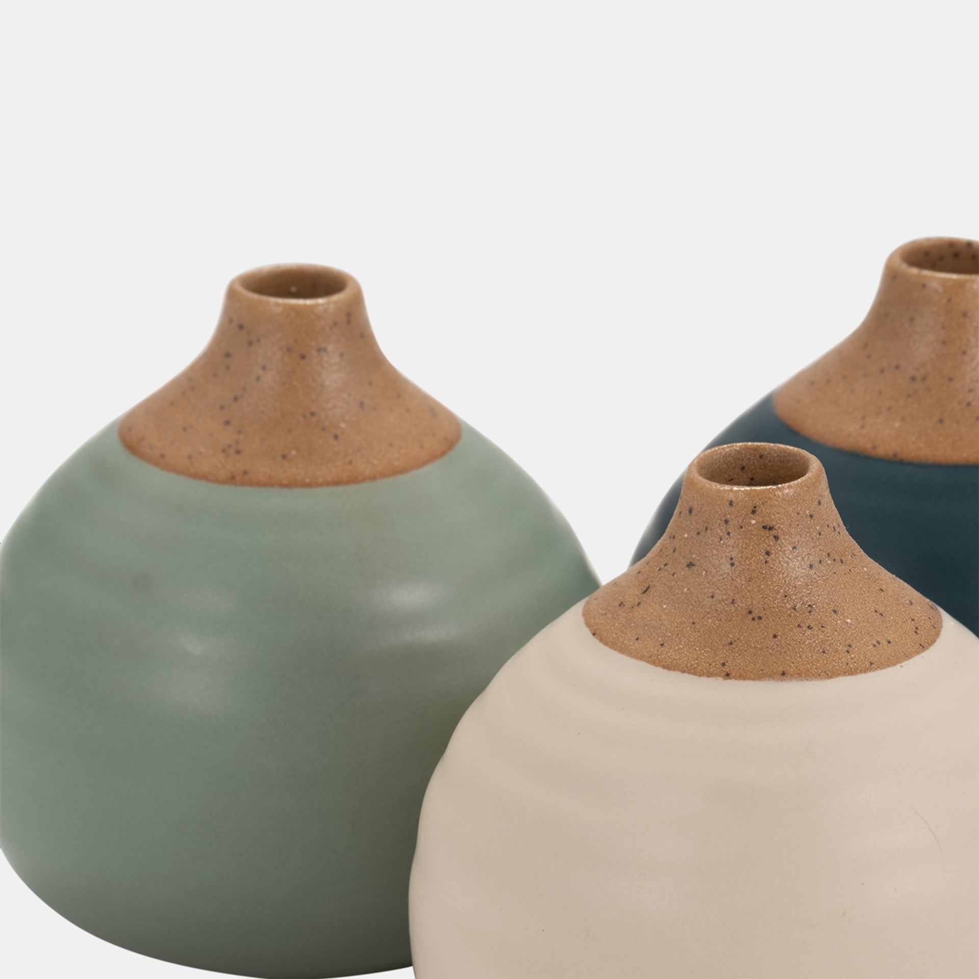 Matte Bud Vase, Teals & Greens