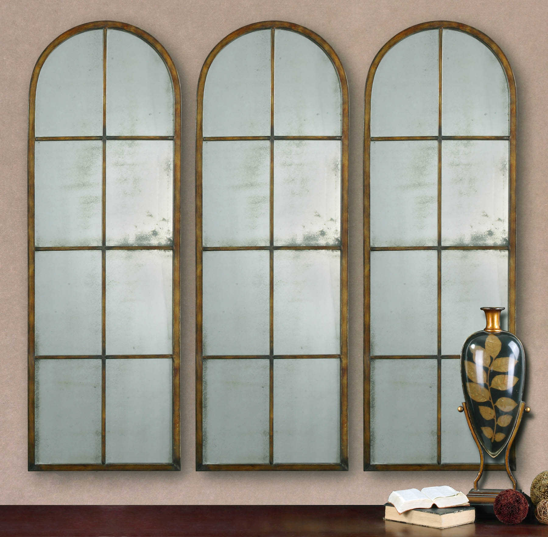 Amiel Small Bronze Arch Mirror