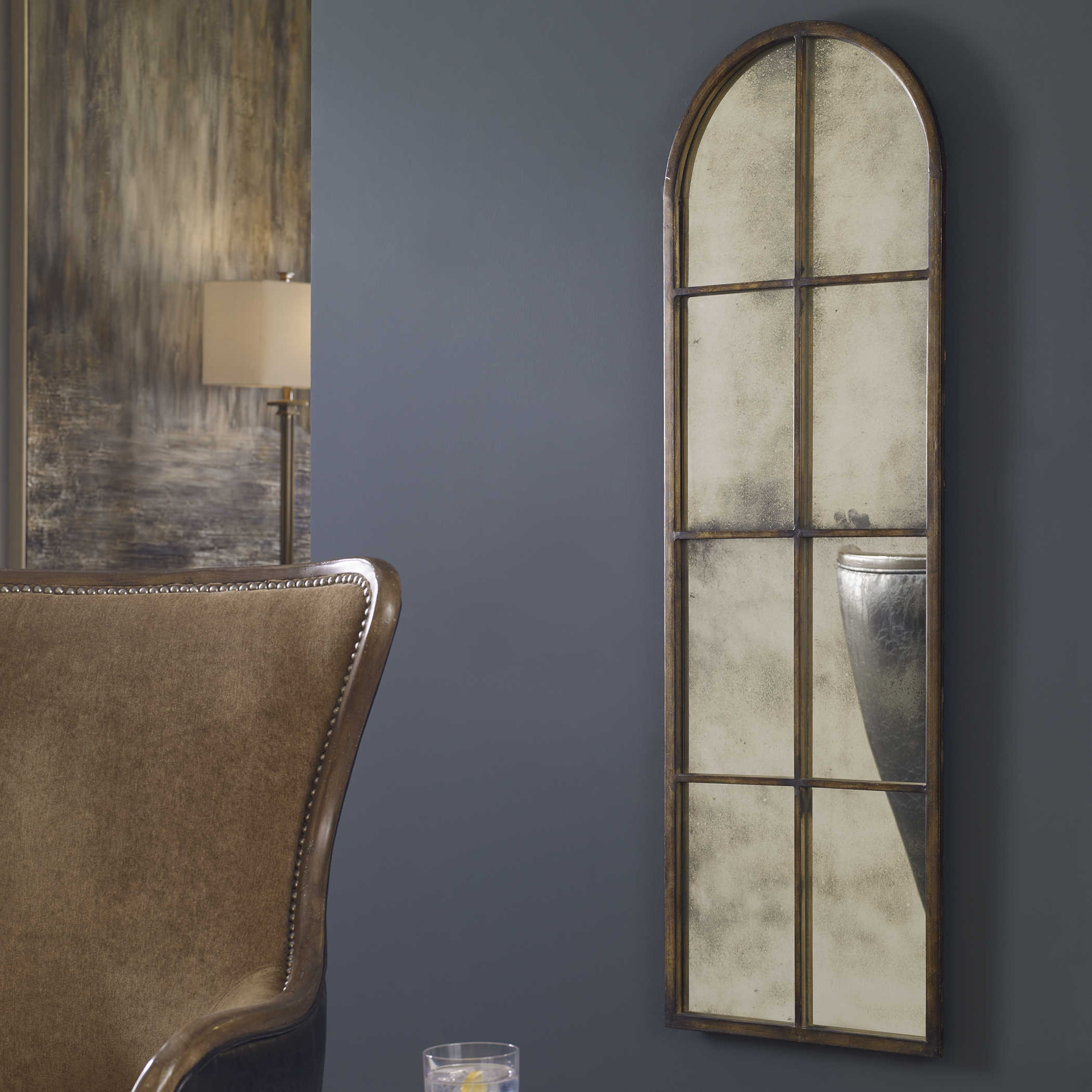 Amiel Small Bronze Arch Mirror