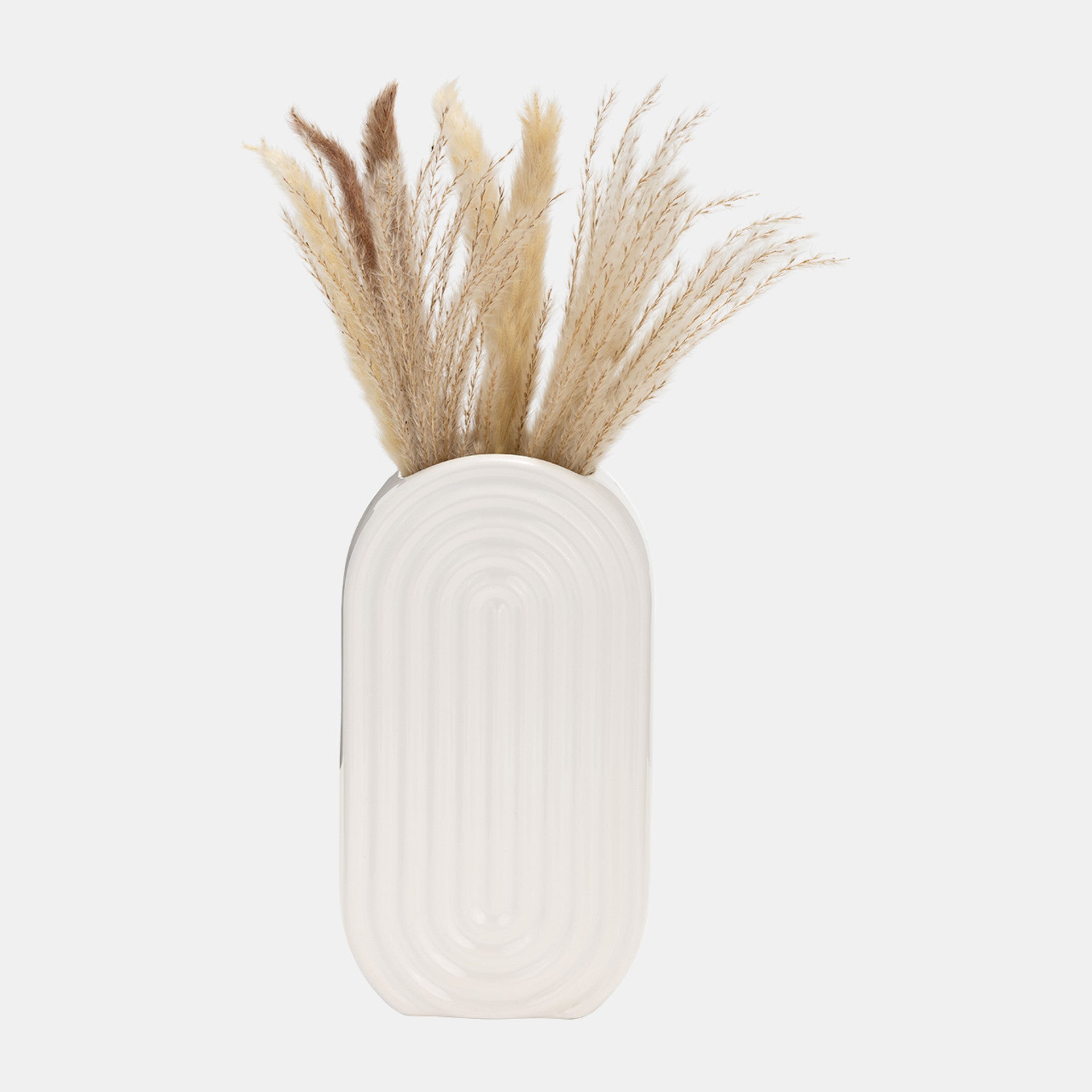 Oval Ridged Vase