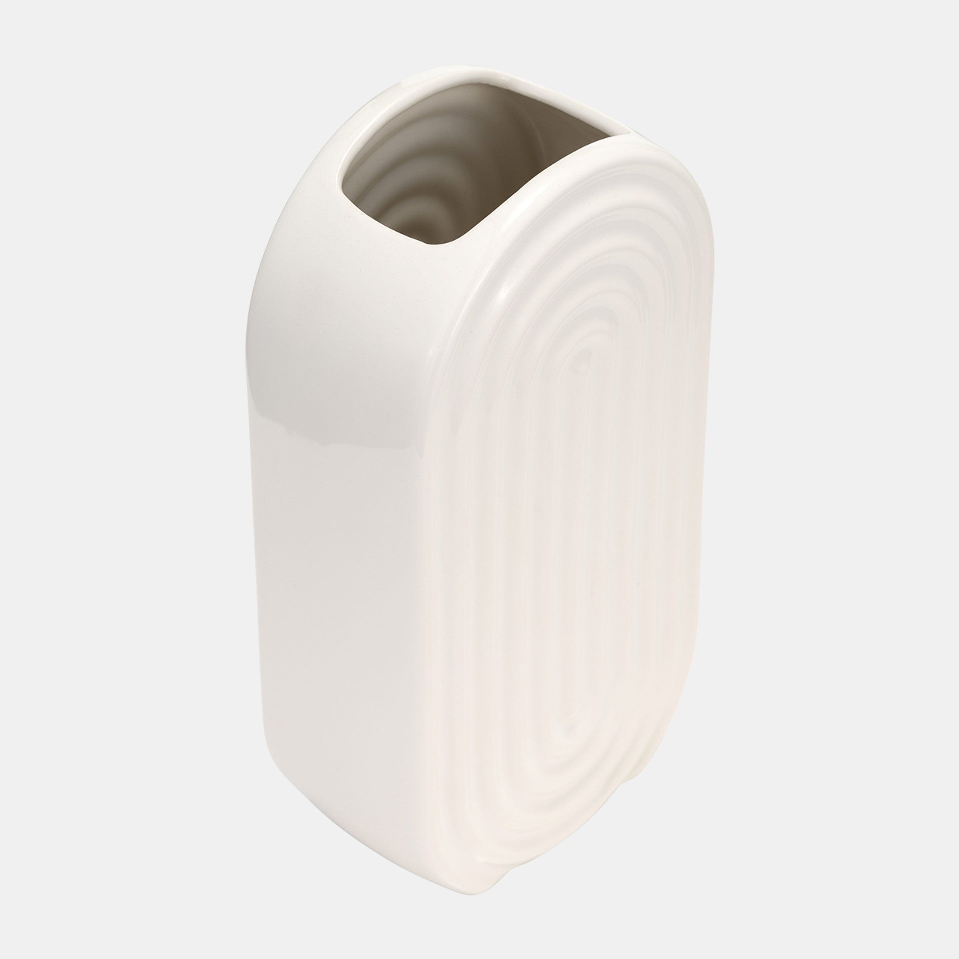 Oval Ridged Vase