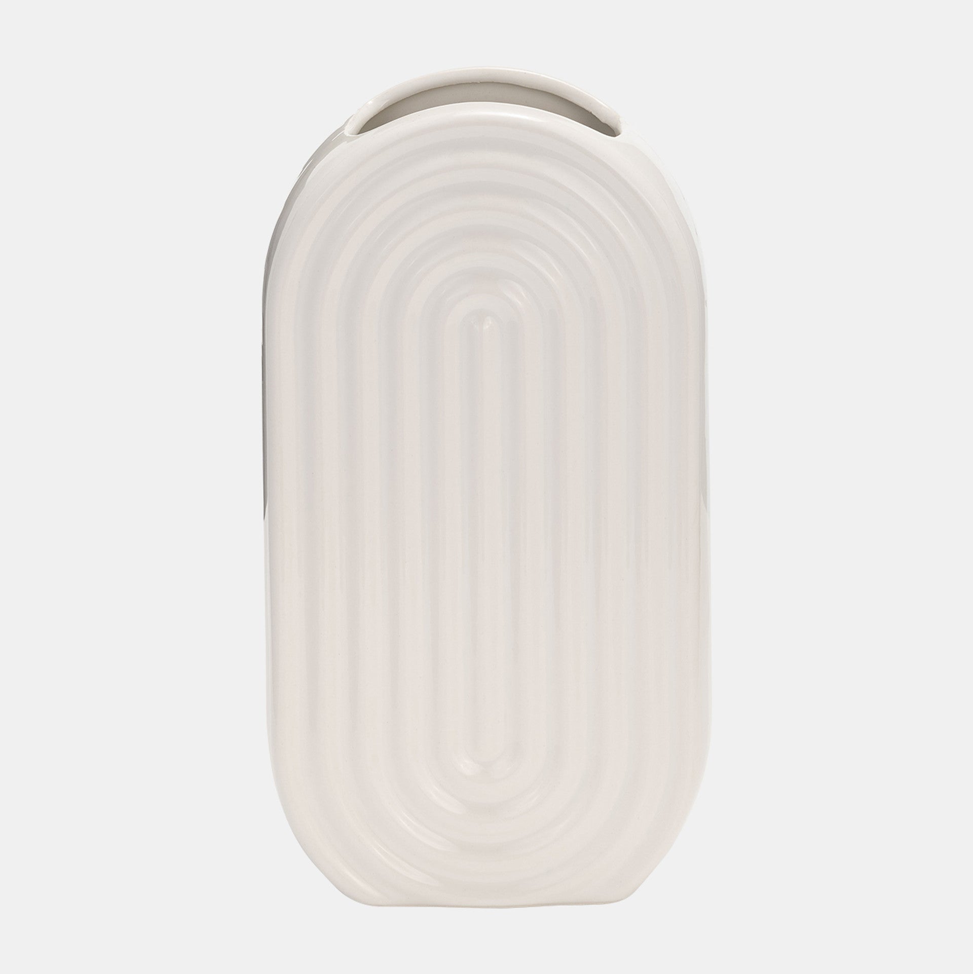 Oval Ridged Vase