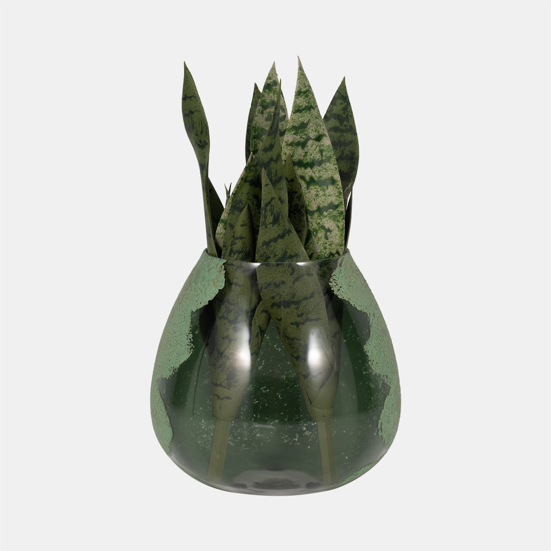 Glass Dipped Vase, Green*