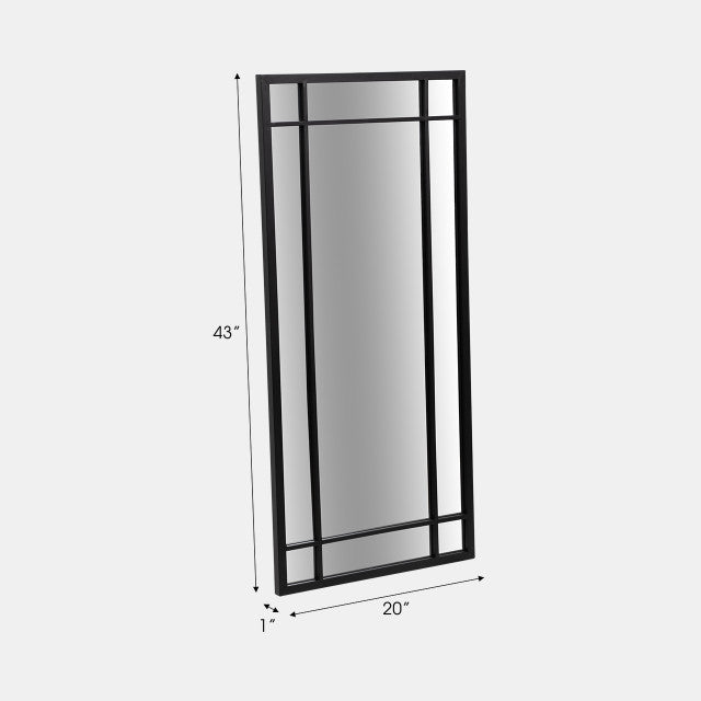 Black Windowpane Mirror 43"