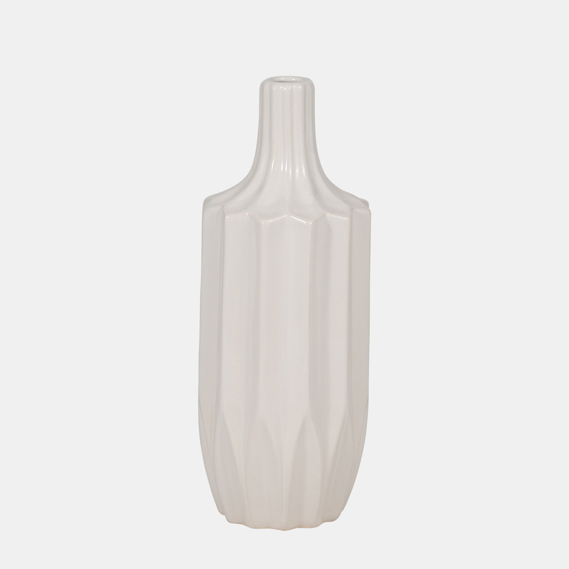White Fluted Vase