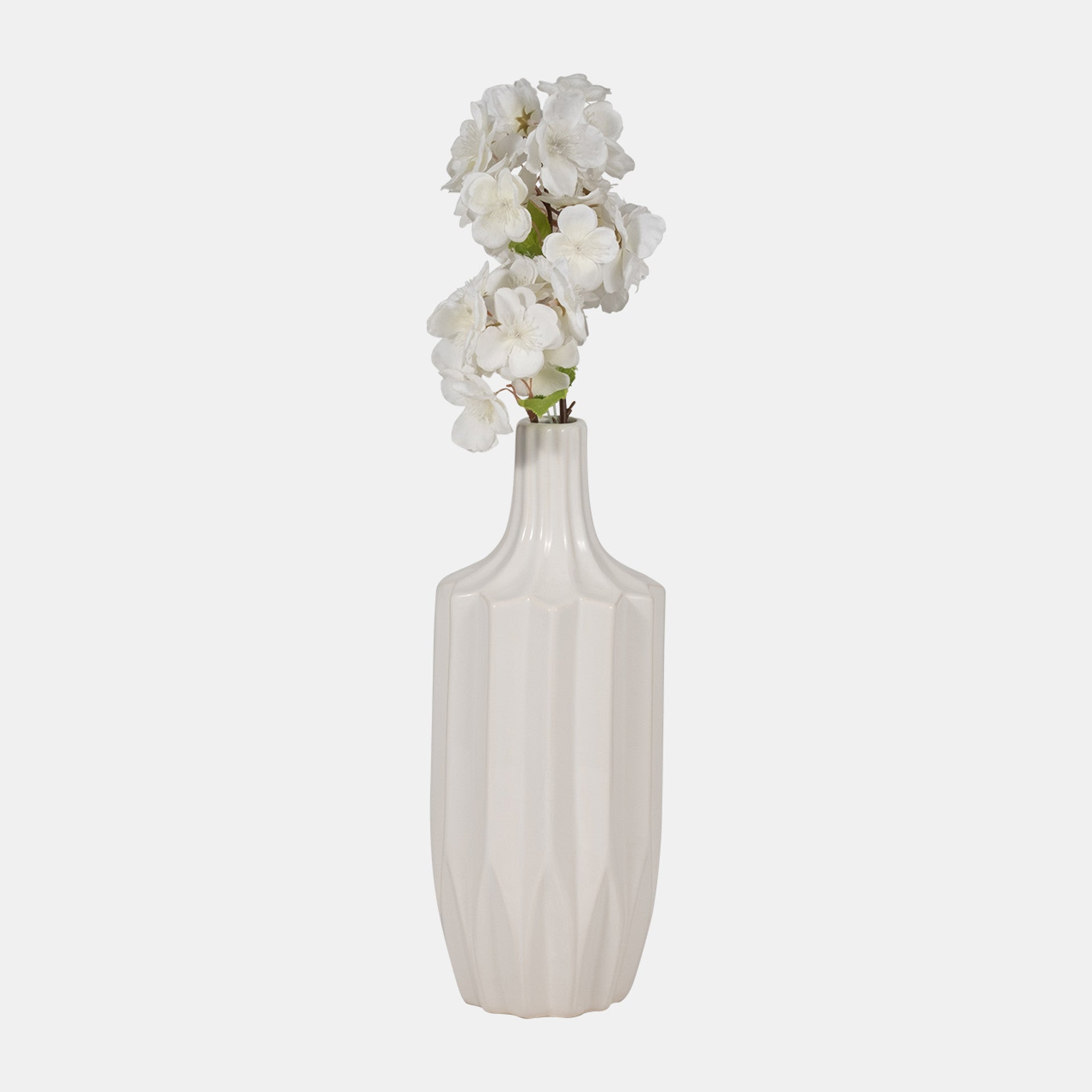White Fluted Vase