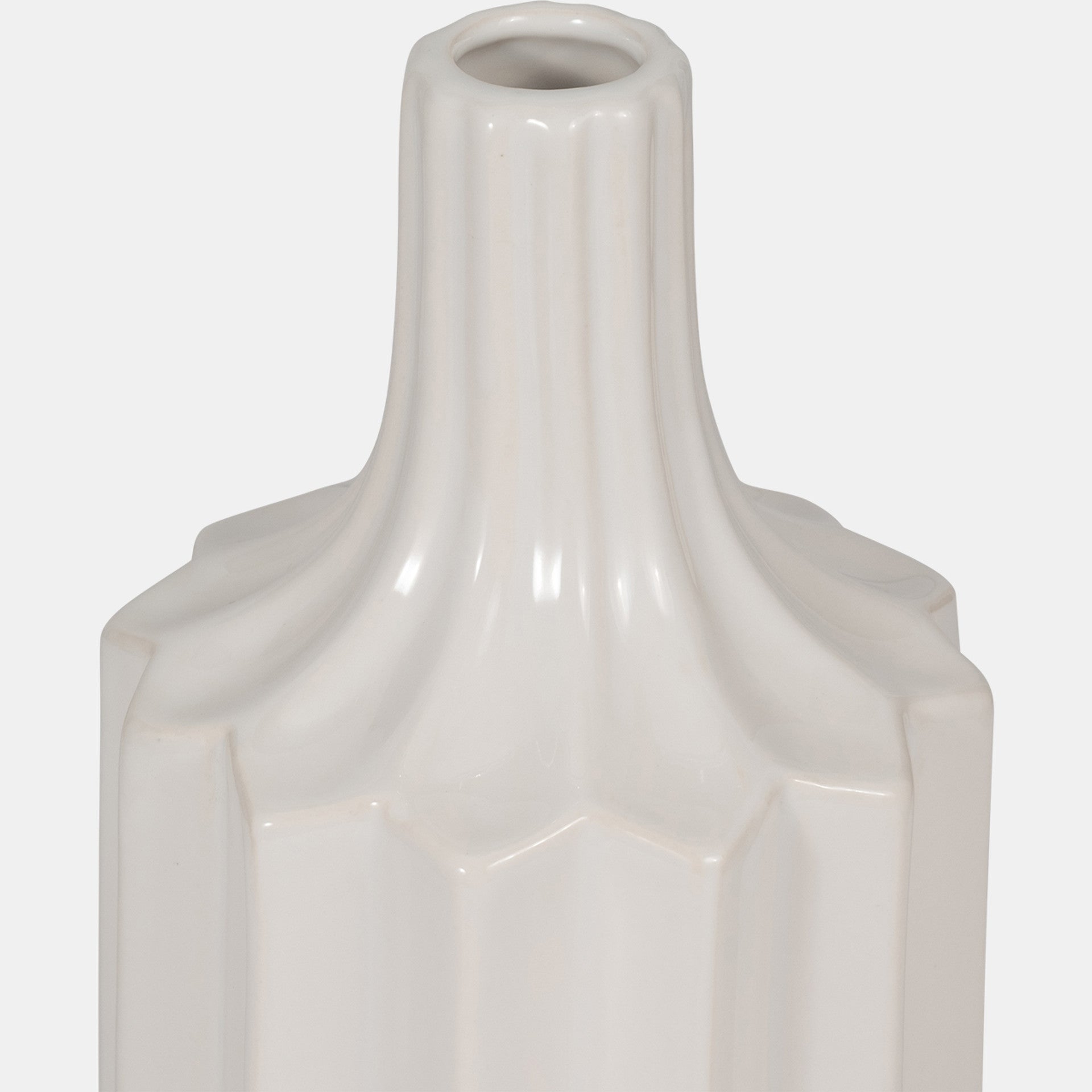 White Fluted Vase