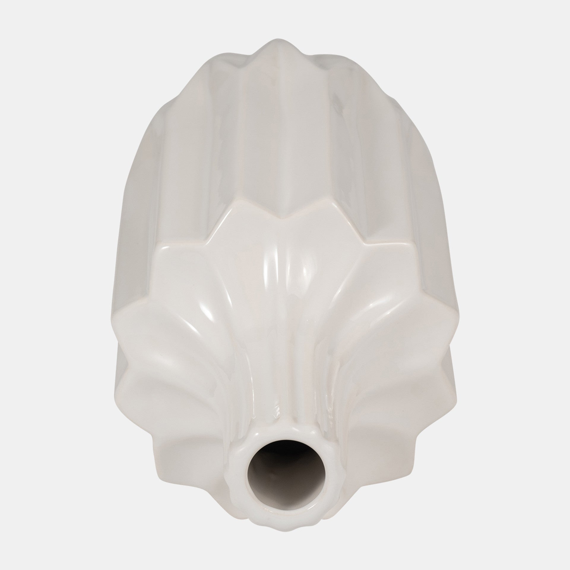 White Fluted Vase