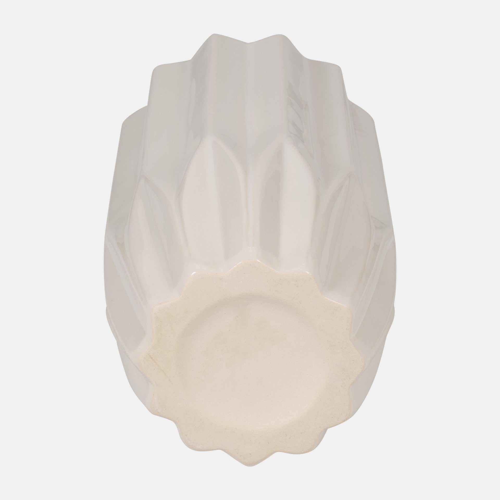 White Fluted Vase