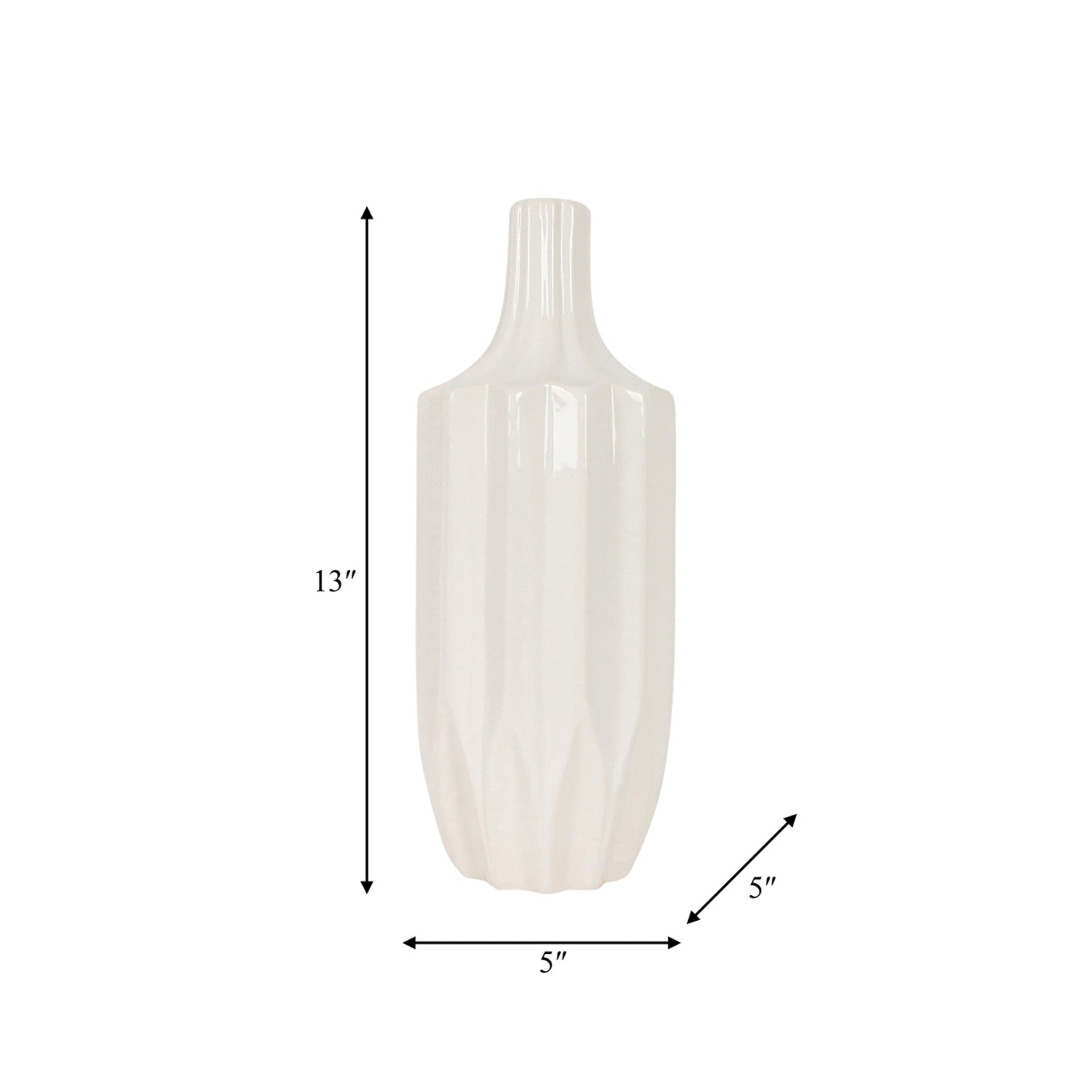 White Fluted Vase