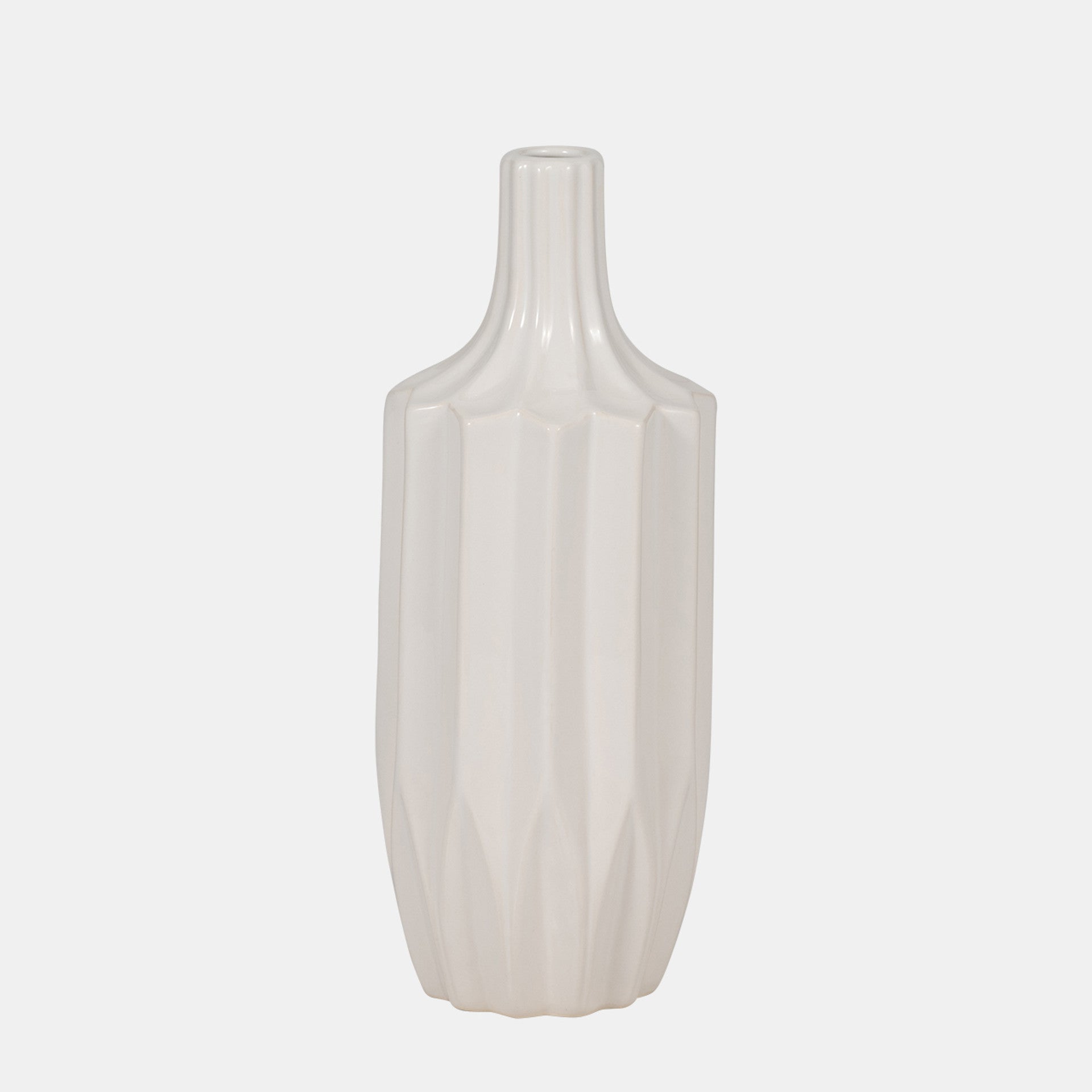 White Fluted Vase