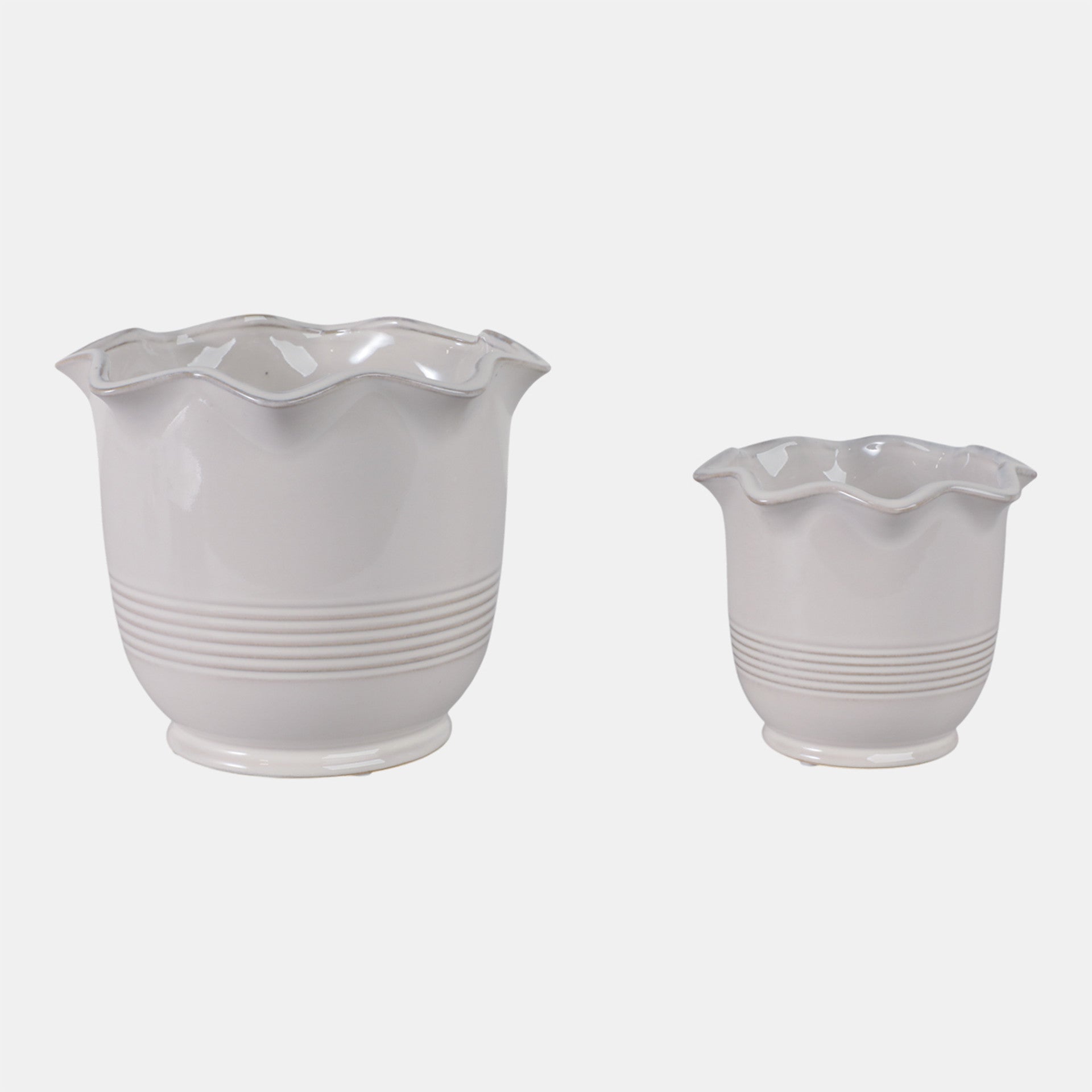 Fluted Planter, Ivory