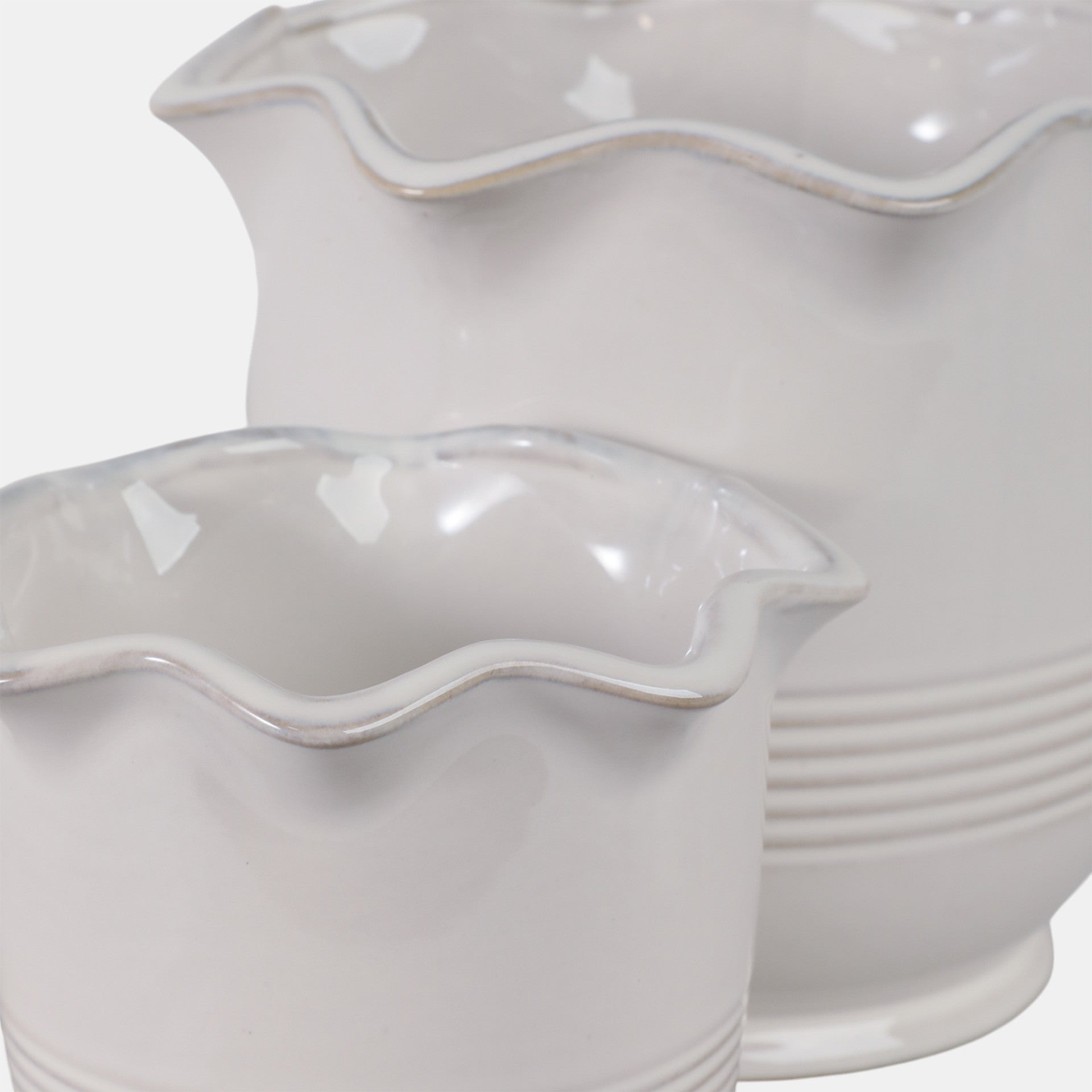 Fluted Planter, Ivory