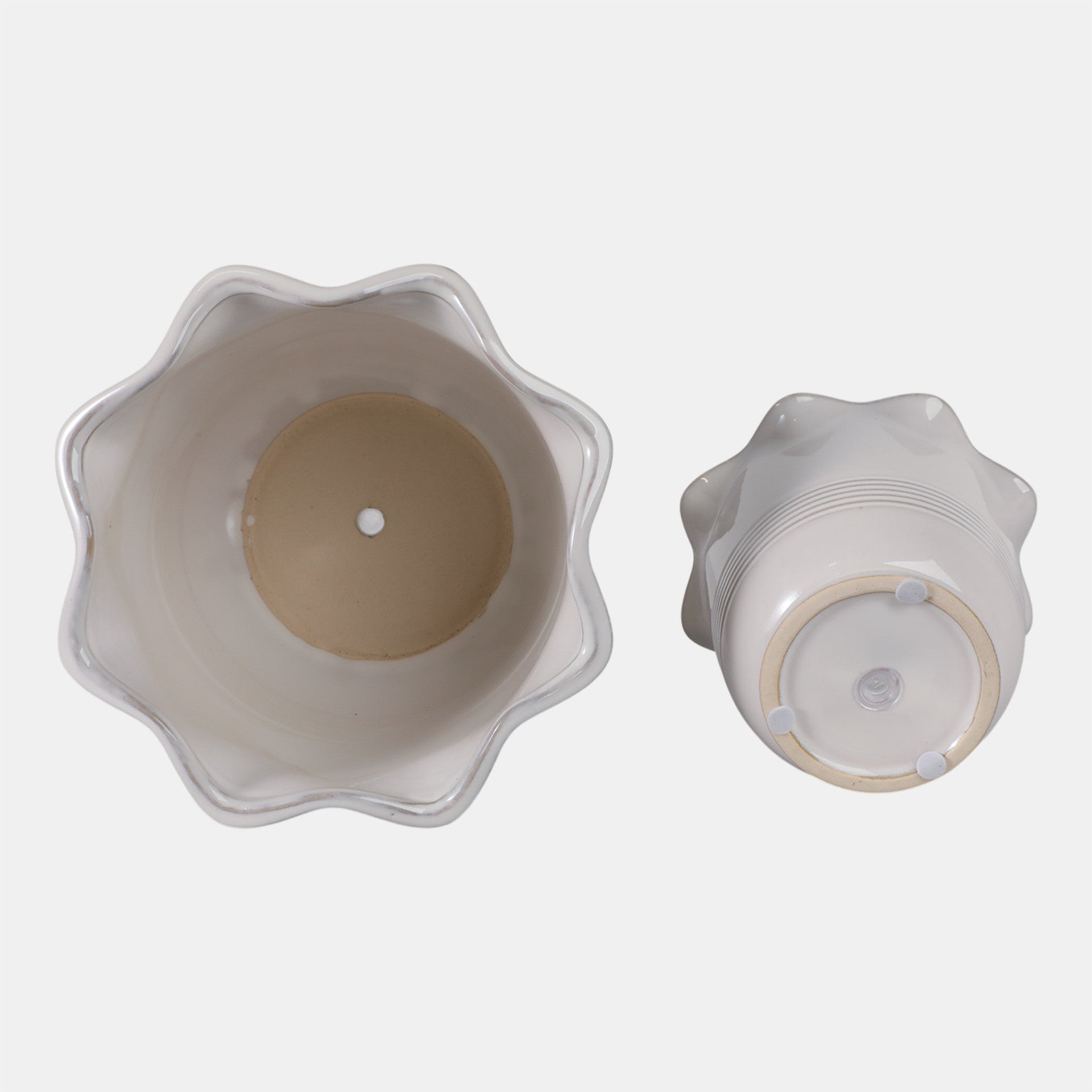 Fluted Planter, Ivory