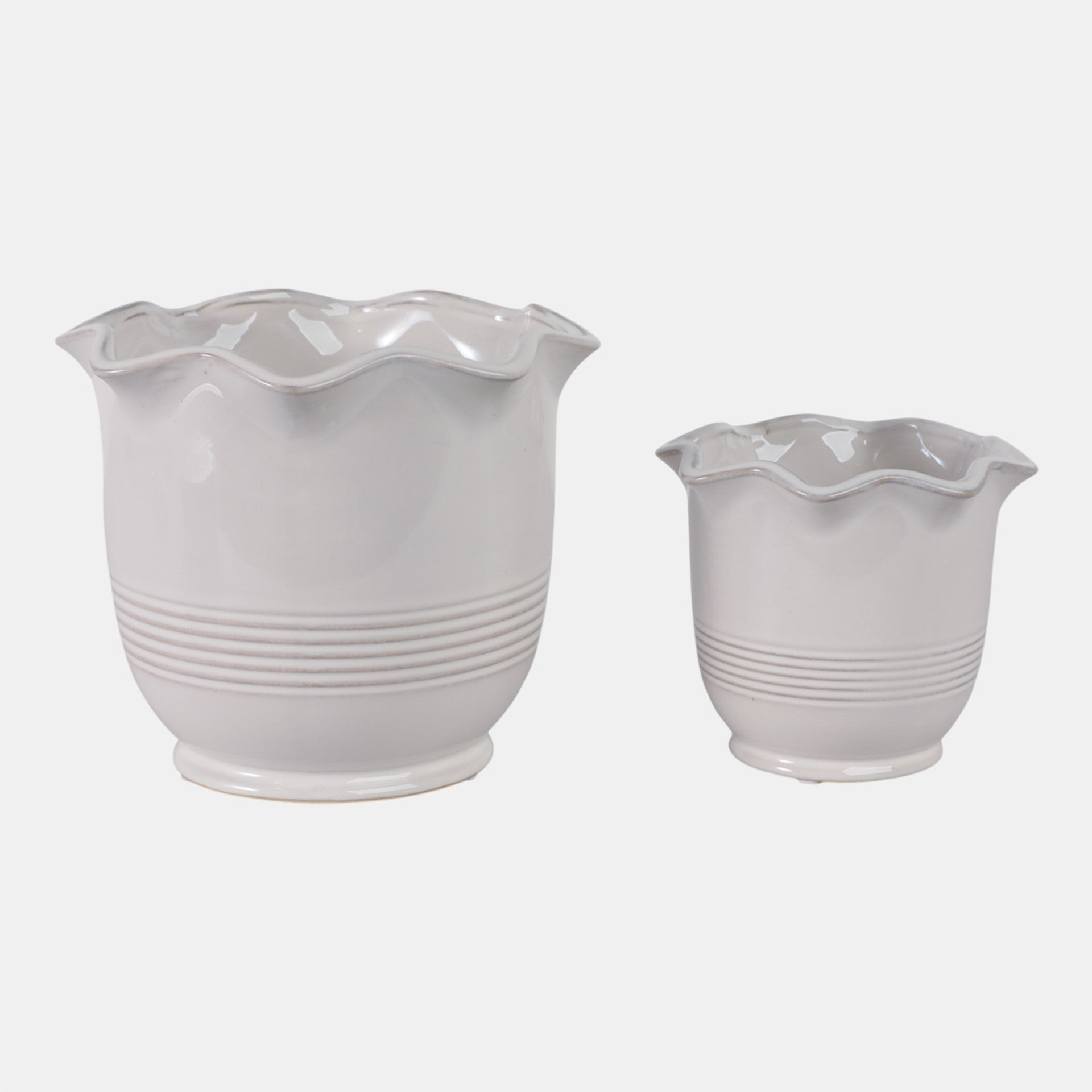 Fluted Planter, Ivory