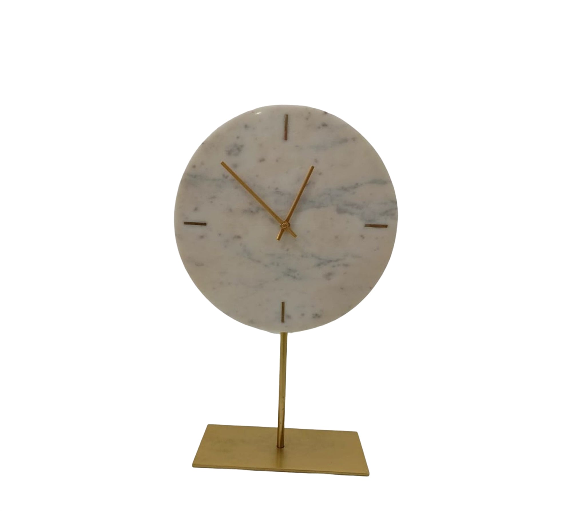 White Marble Table Clock with Stand