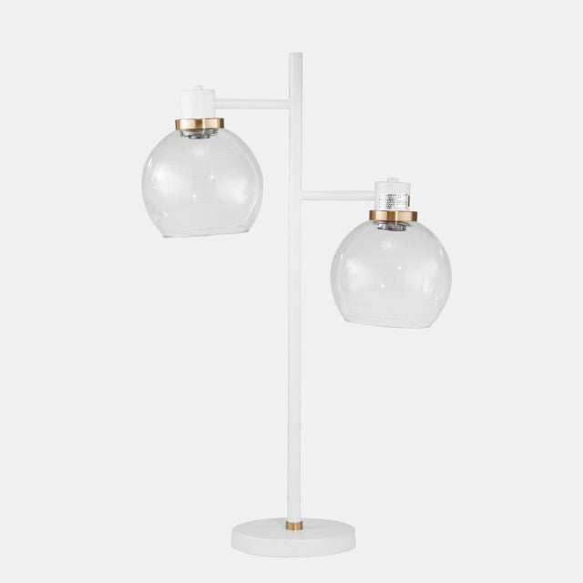 Matte White 2-Light Table Lamp