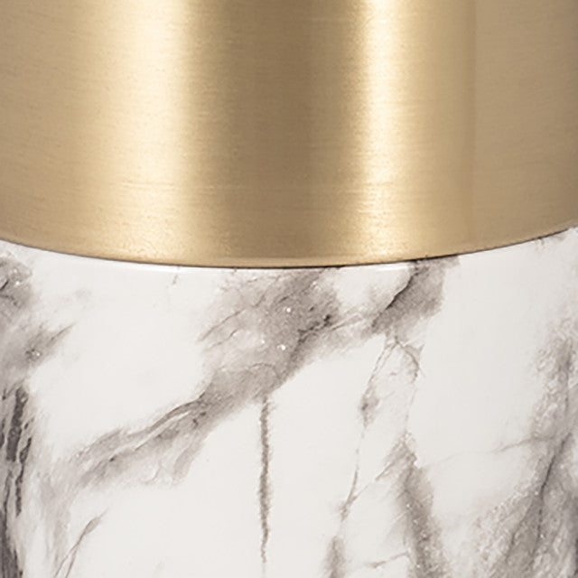Gold Metal & Marble Table Lamp 25"