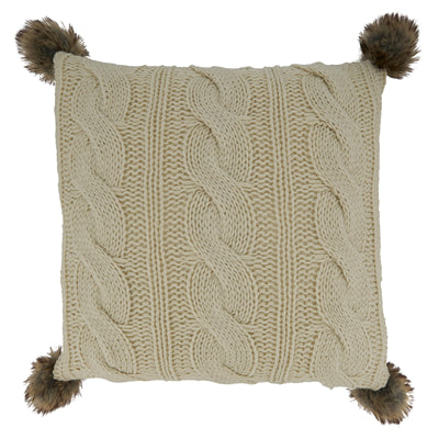 Cable Knit Pom Pom Pillow*