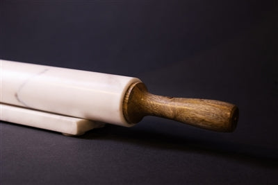 White Marble Rolling Pin with Stand