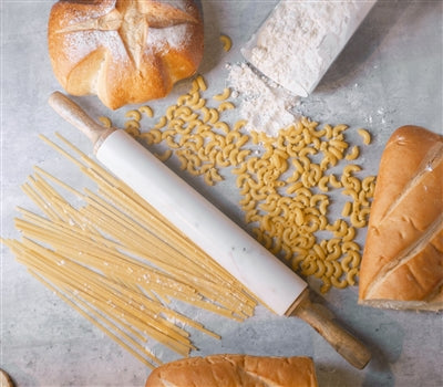 White Marble Rolling Pin with Stand