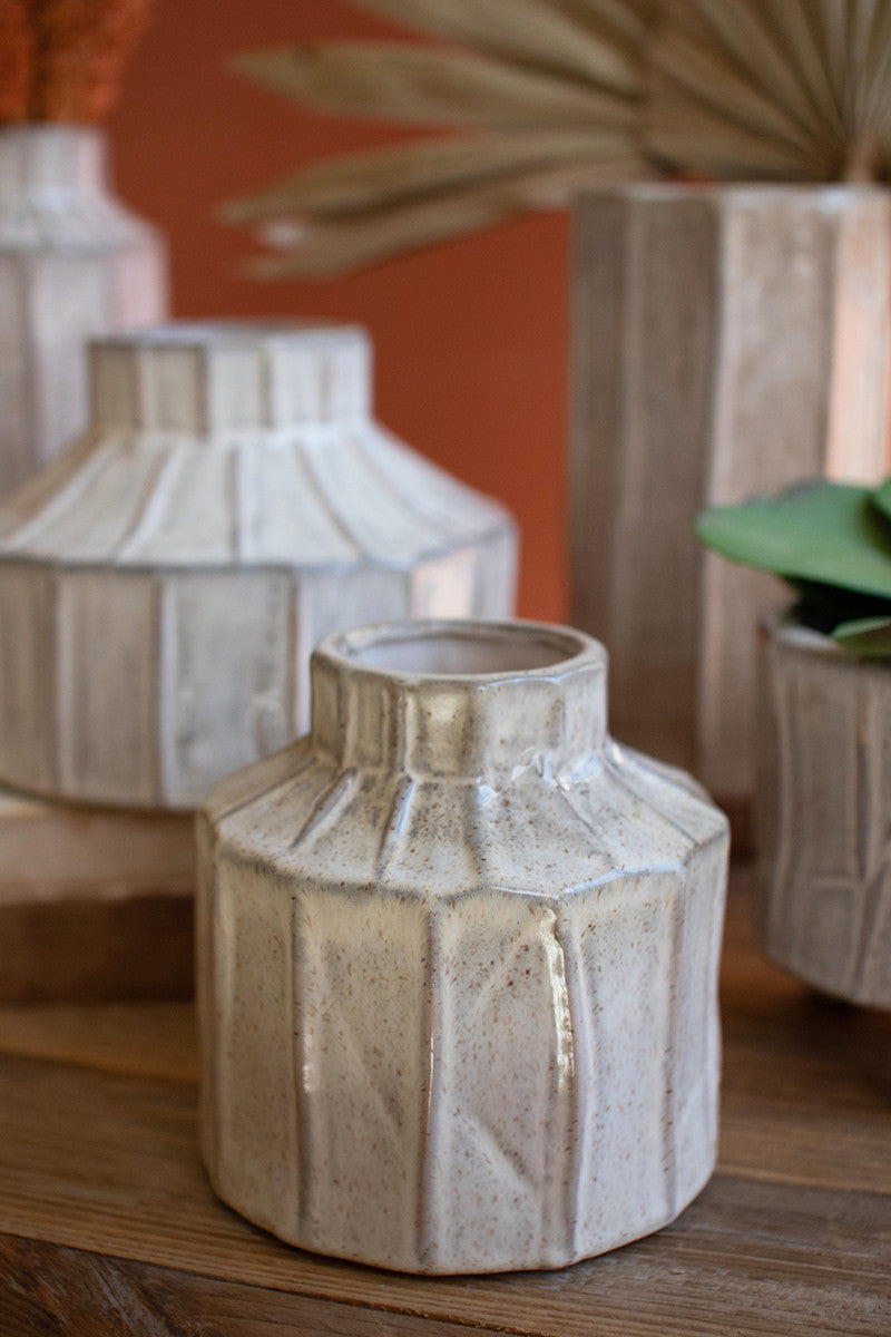 White Ceramic Planters