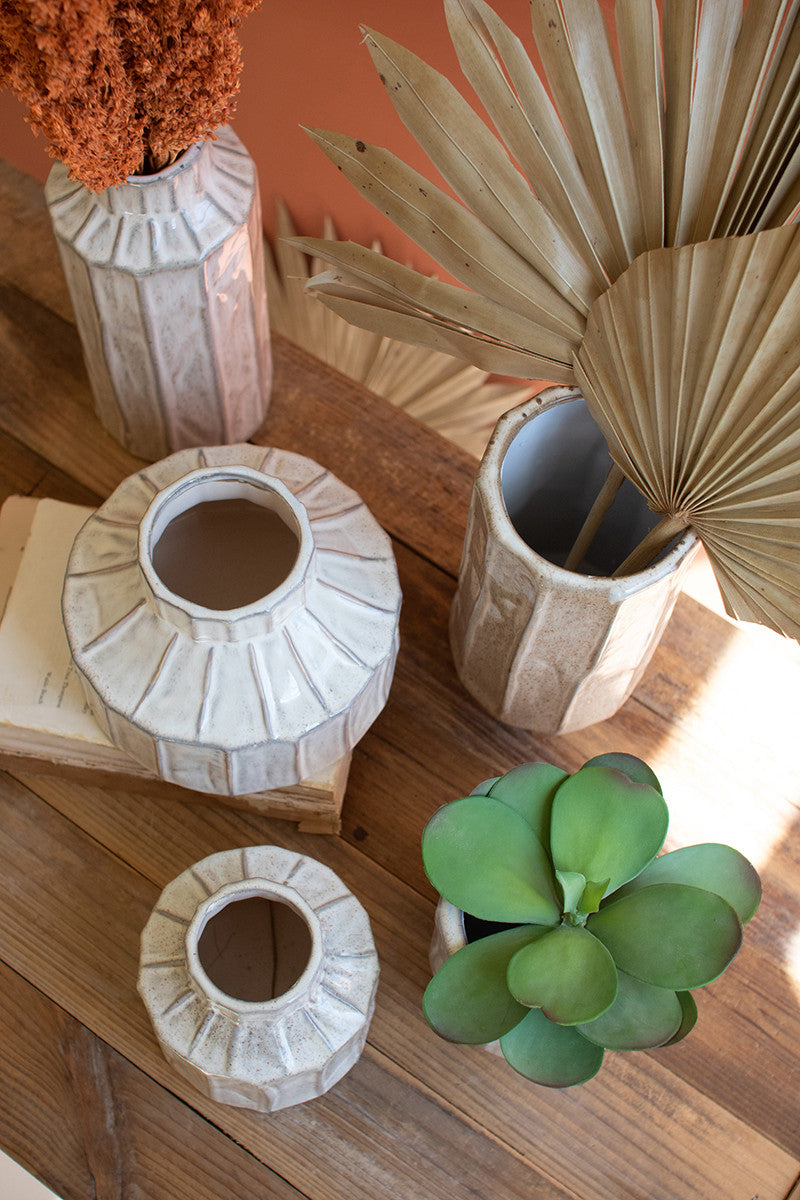 White Ceramic Planters