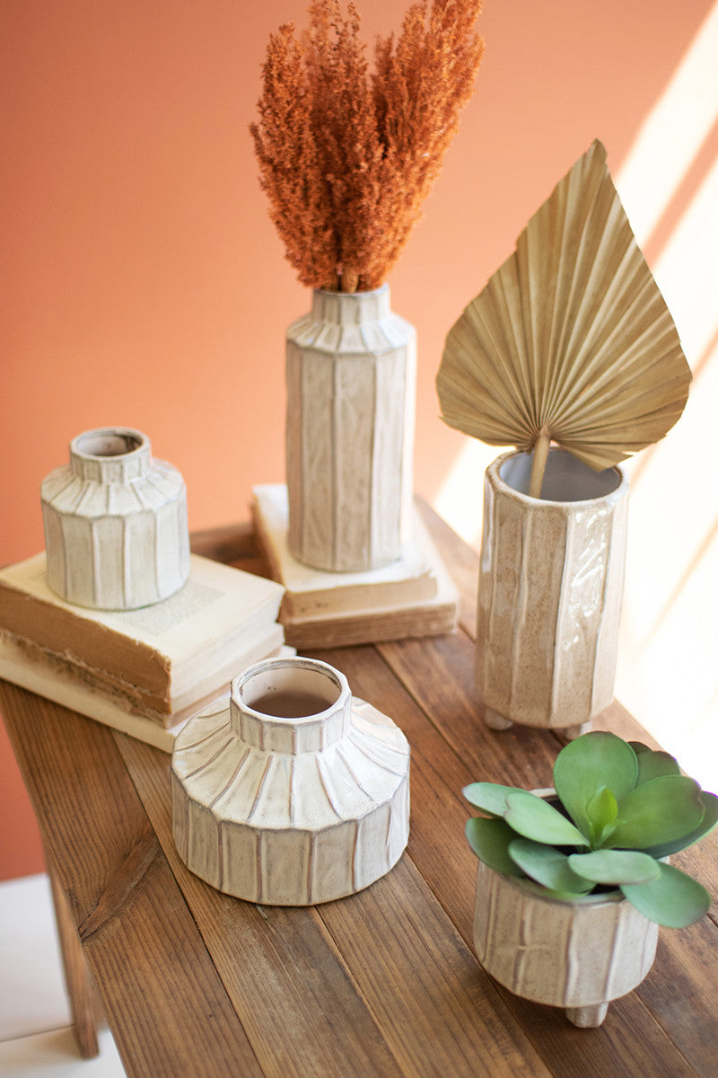 White Ceramic Planters