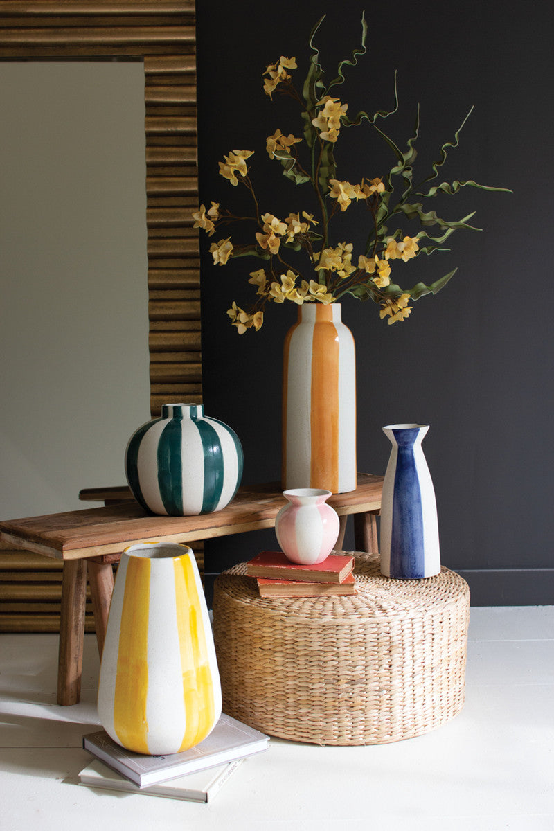 Colored Ceramic Striped Vases