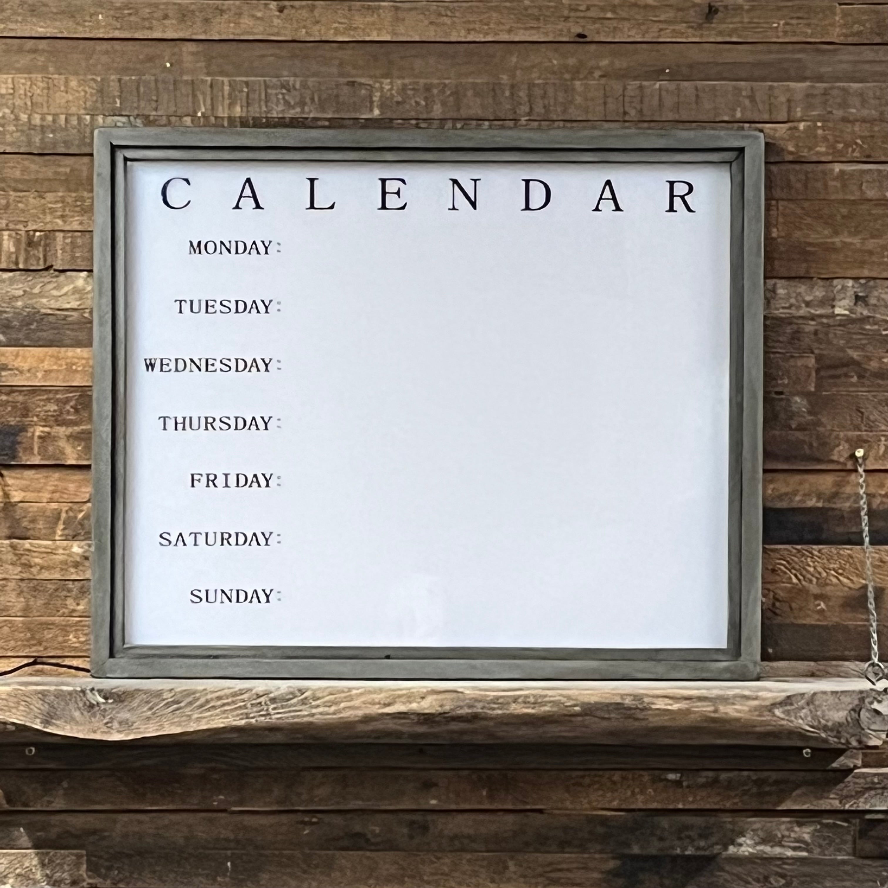 Backlit Weekly Calendar Dry Erase Board