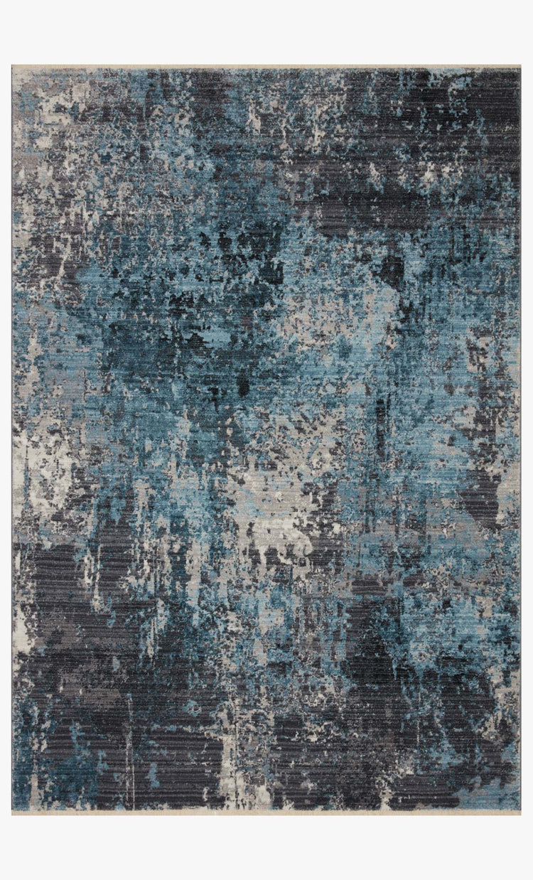 Samra Rug- Charcoal / Sky