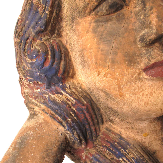 Wood Mermaid Lying On Side