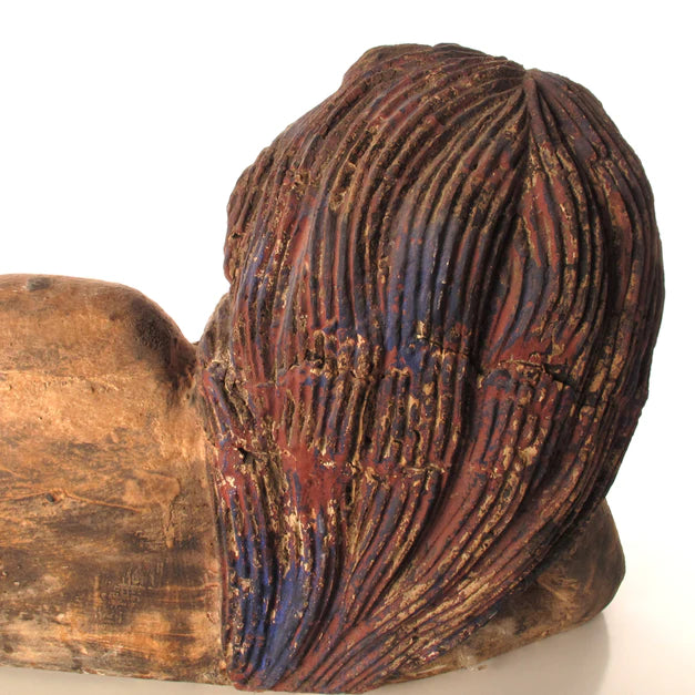 Wood Mermaid Lying On Side