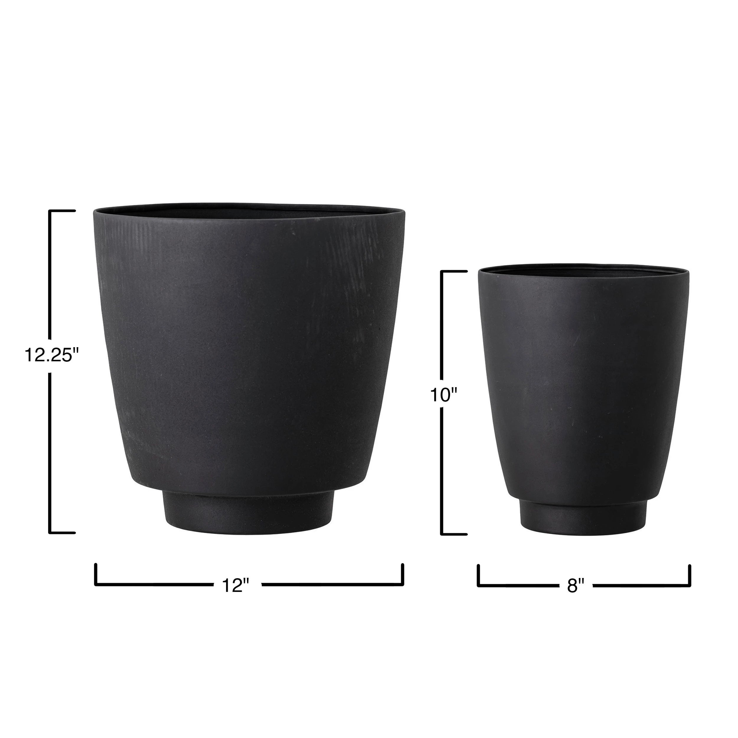 Black Metal Tapered Planters*