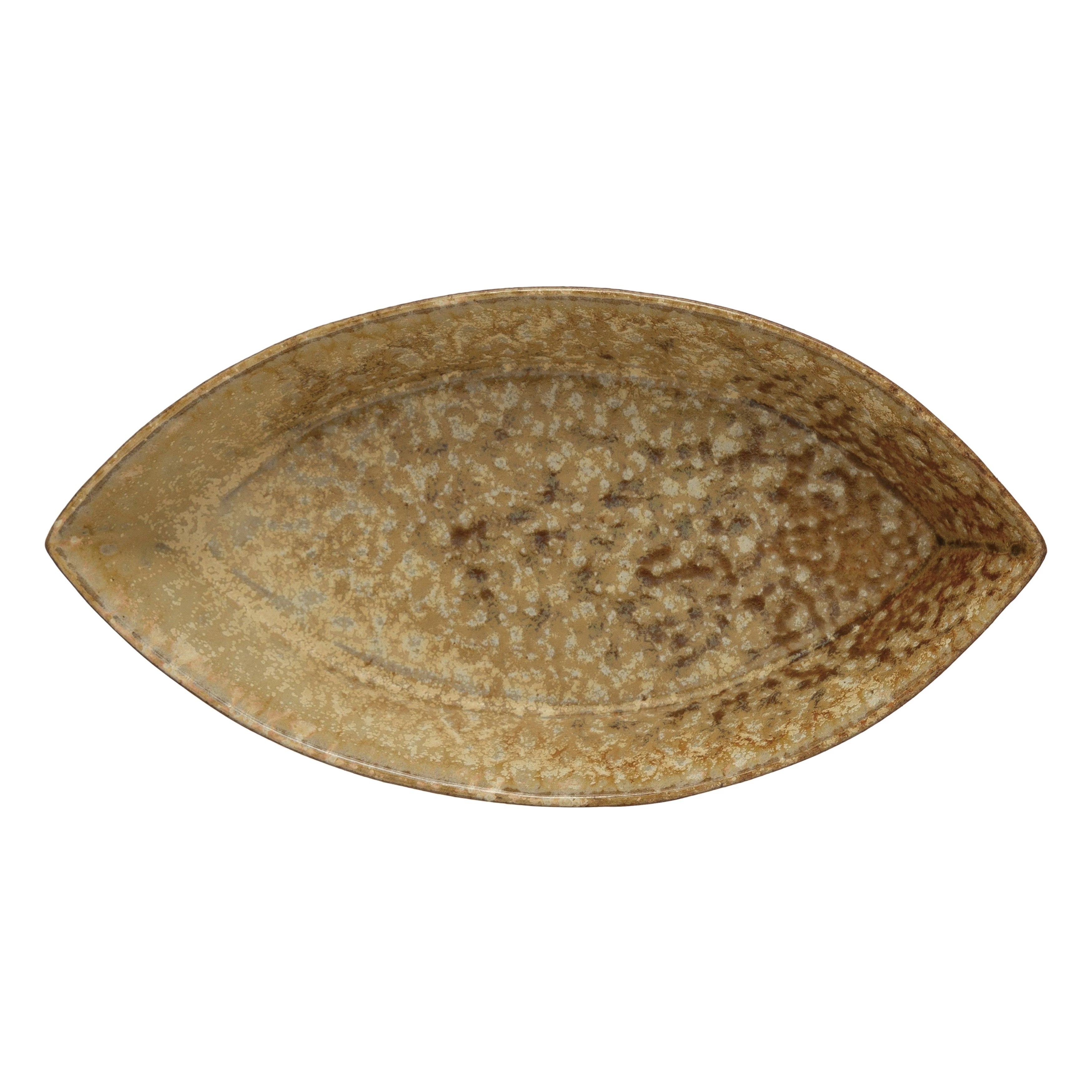 Brown & Cream Stoneware Dish