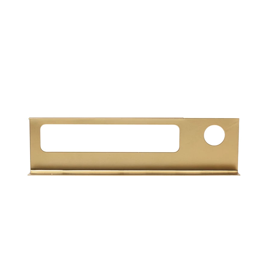 Brass Wall Rack w/ Bottle Holder