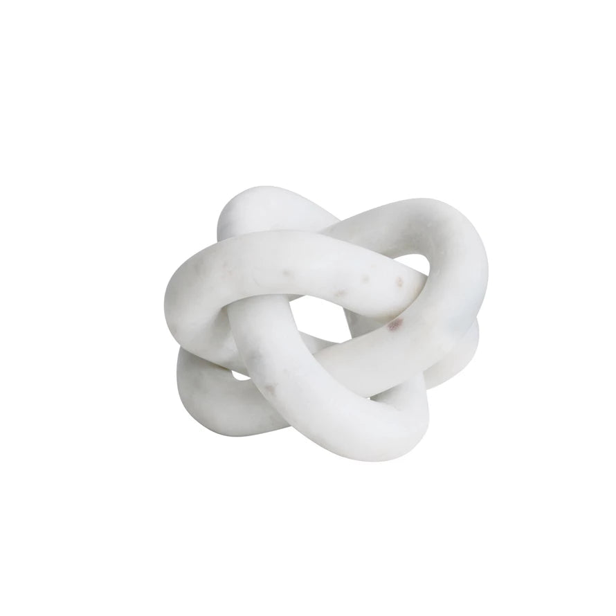 White Marble Chain Knot w/ 3 Links