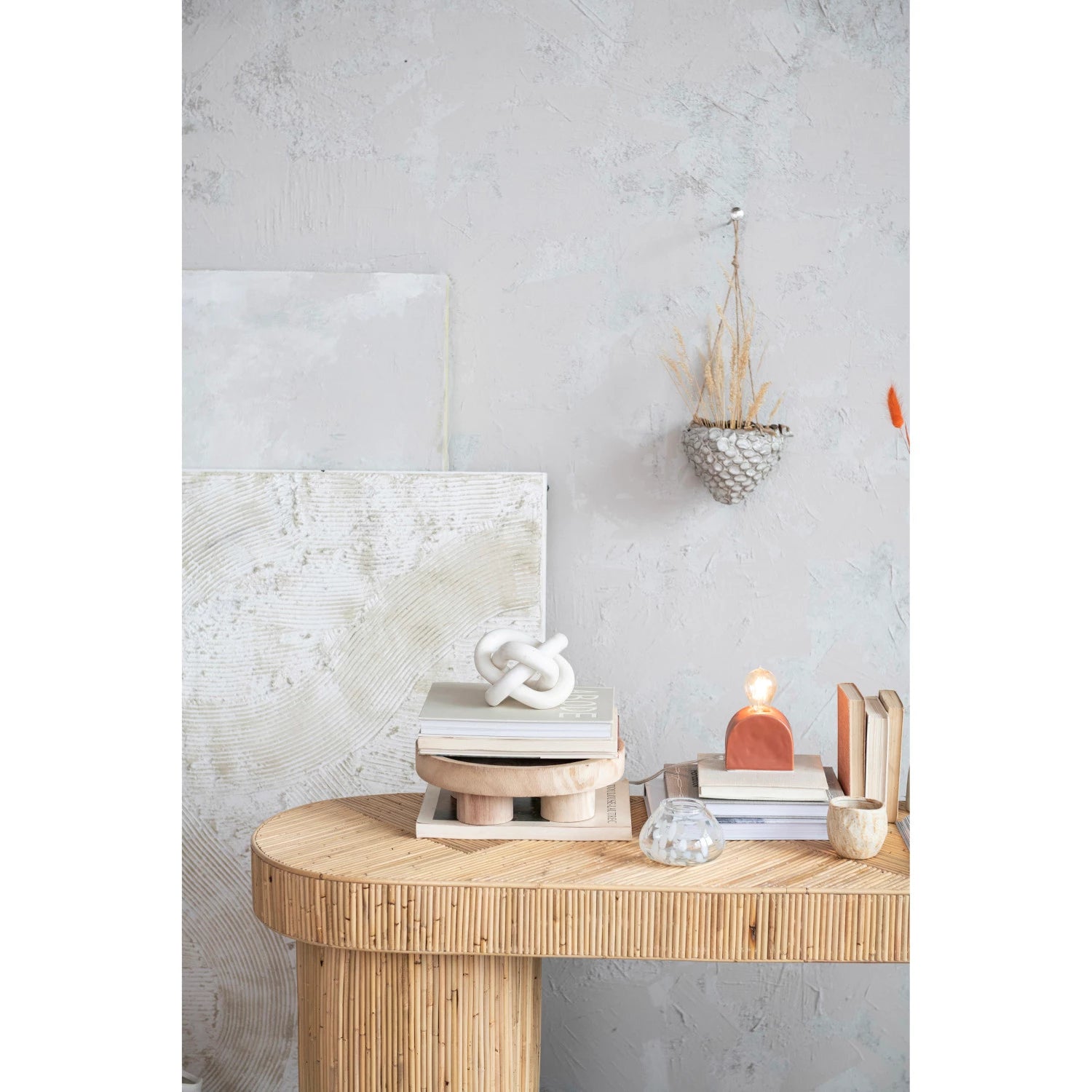 White Marble Chain Knot w/ 3 Links