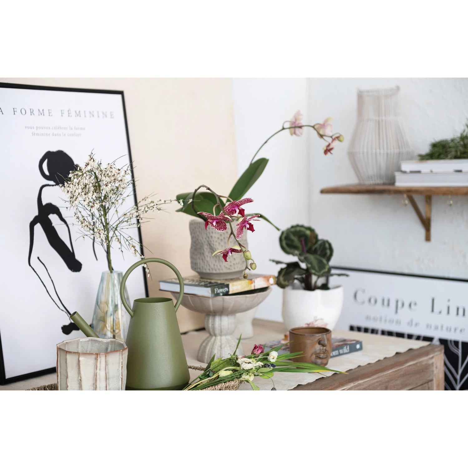 Tan Debossed Stoneware Footed Bowl