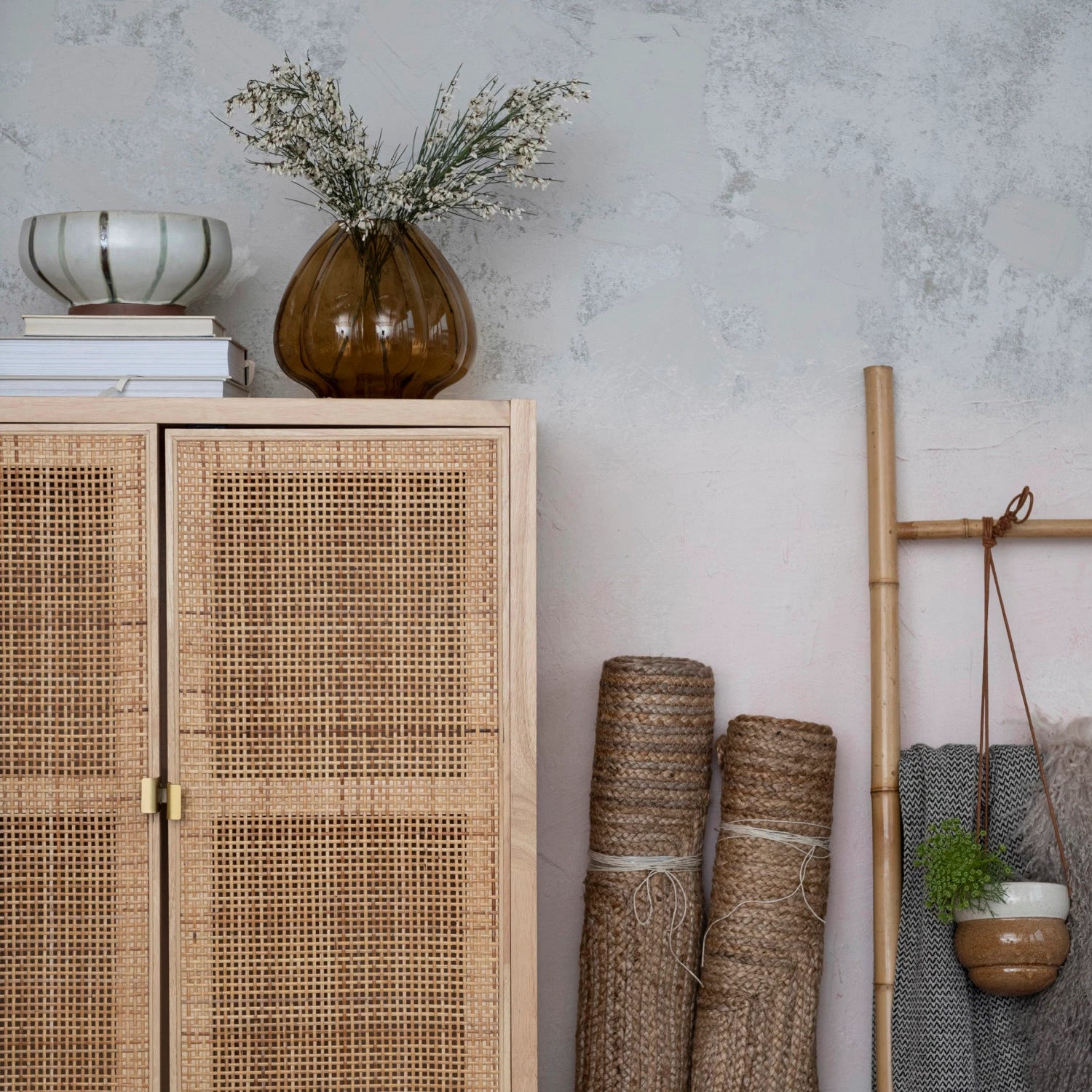 Brown Fluted Glass Vase