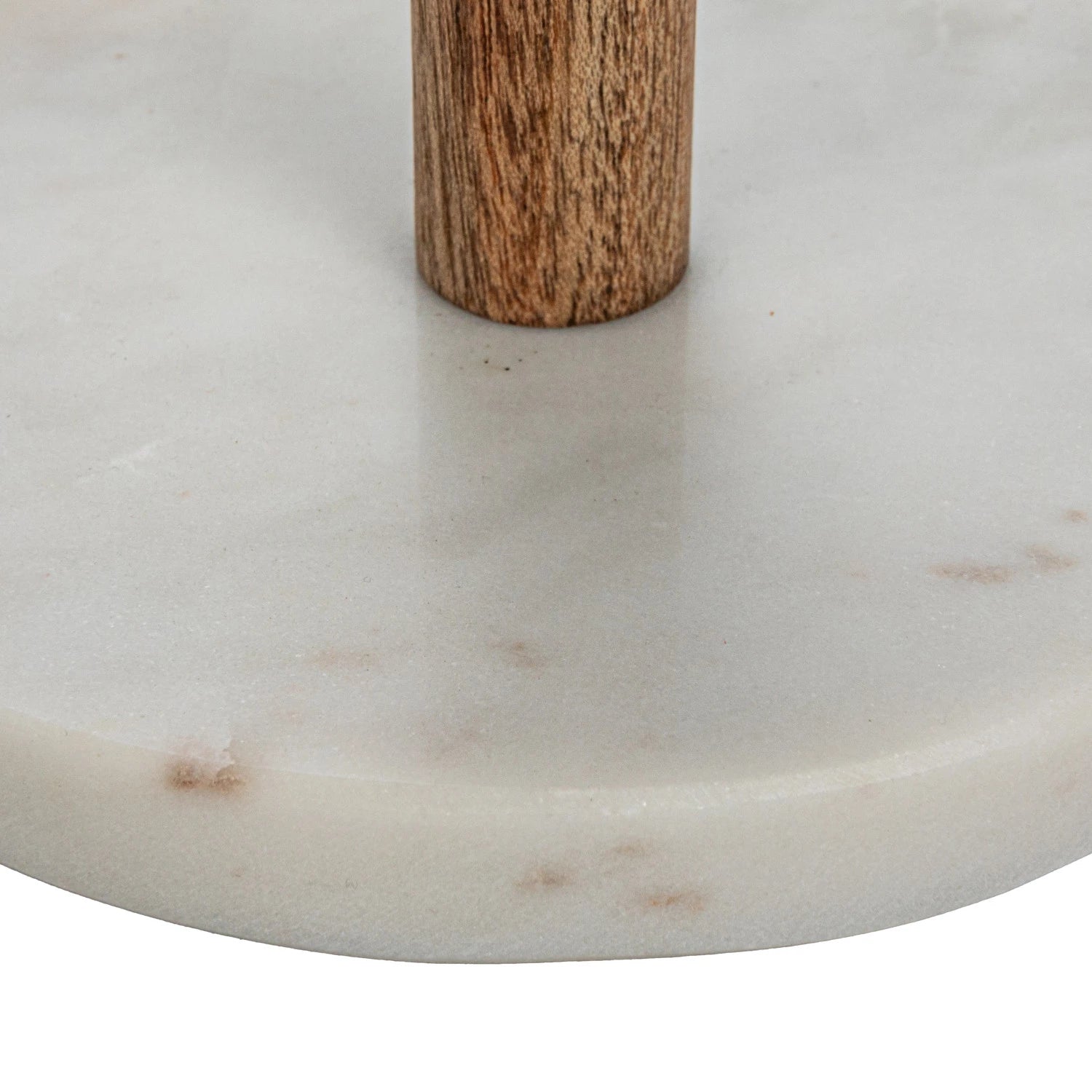 Mango Wood & Marble Mug Rack, Natural & White