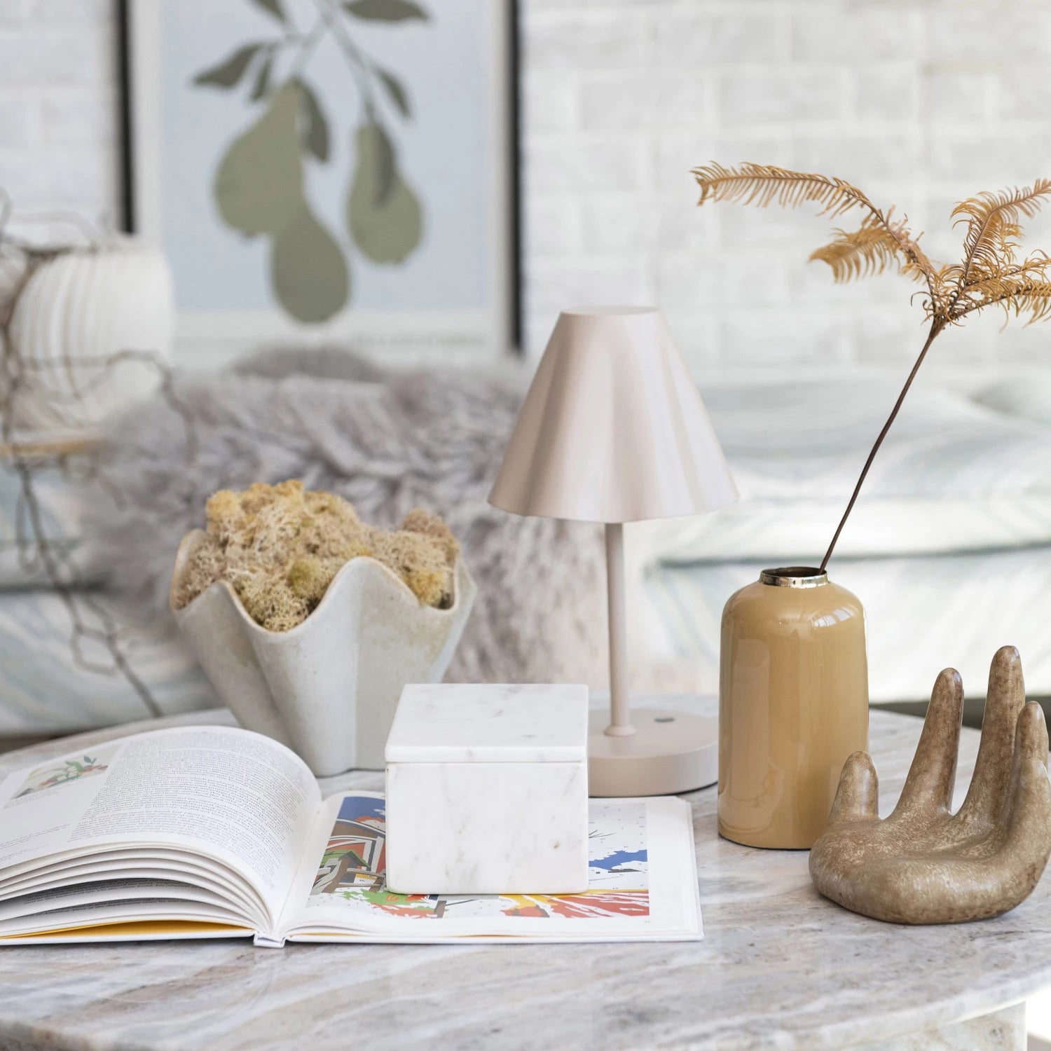 White Marble Box w/ Lid