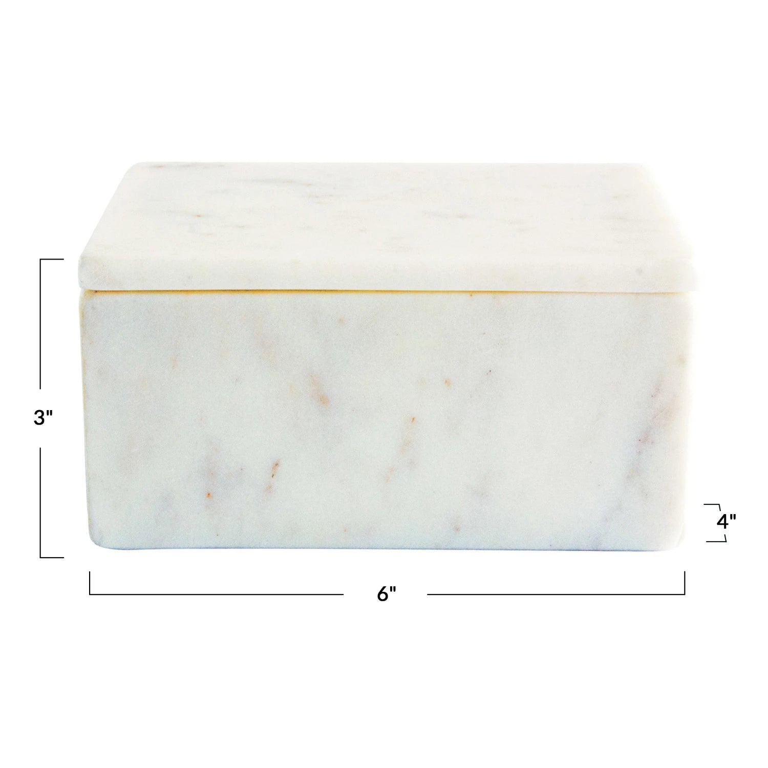 White Marble Box w/ Lid
