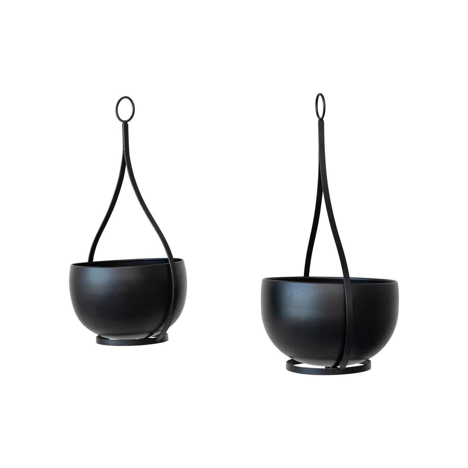 Matte Black Hanging Metal Planters